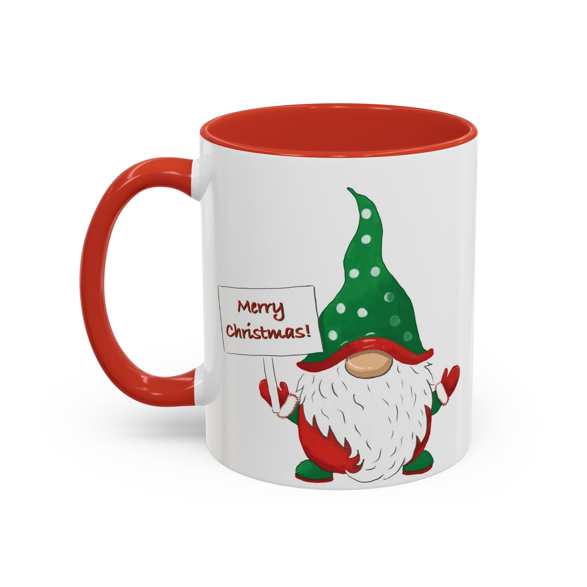 "Kringle" Christmas Gnome Accent Coffee Mug (11oz & 15oz) - Blue Cava