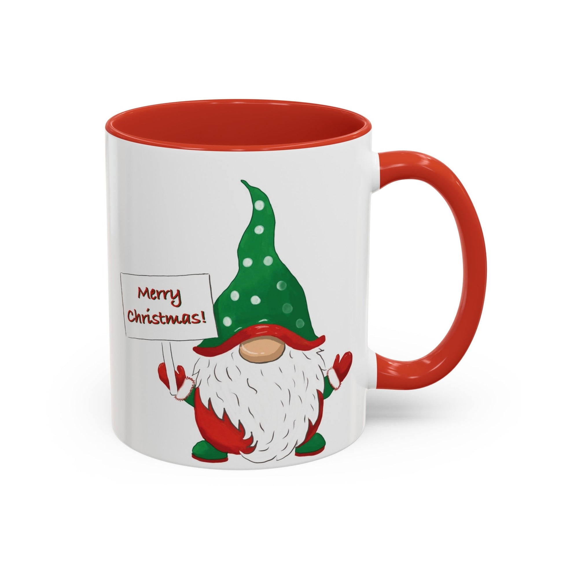 "Kringle" Christmas Gnome Accent Coffee Mug (11oz & 15oz) - Blue Cava