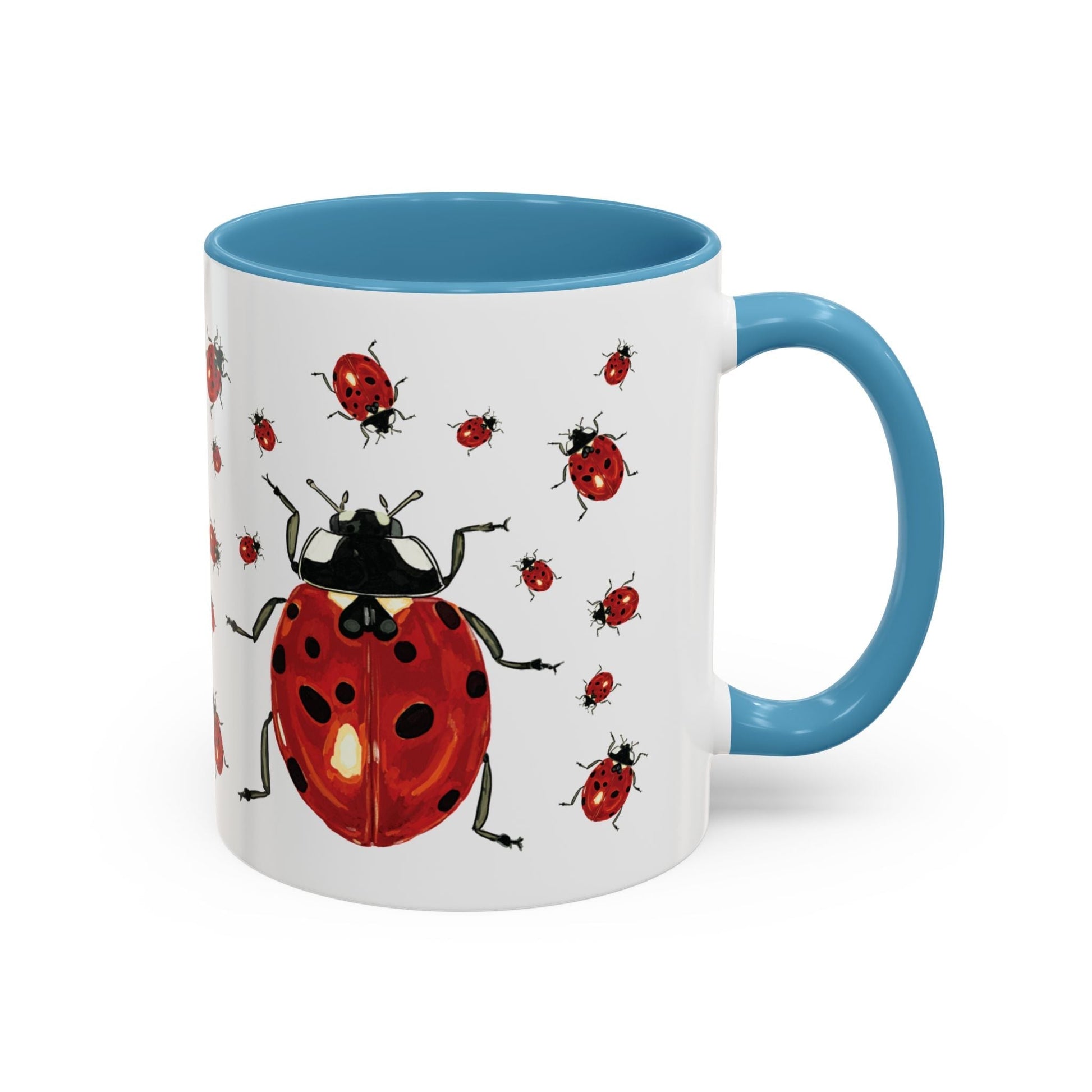 Ladybug Two Tone Ceramic Mug (11oz & 15oz) - Blue Cava