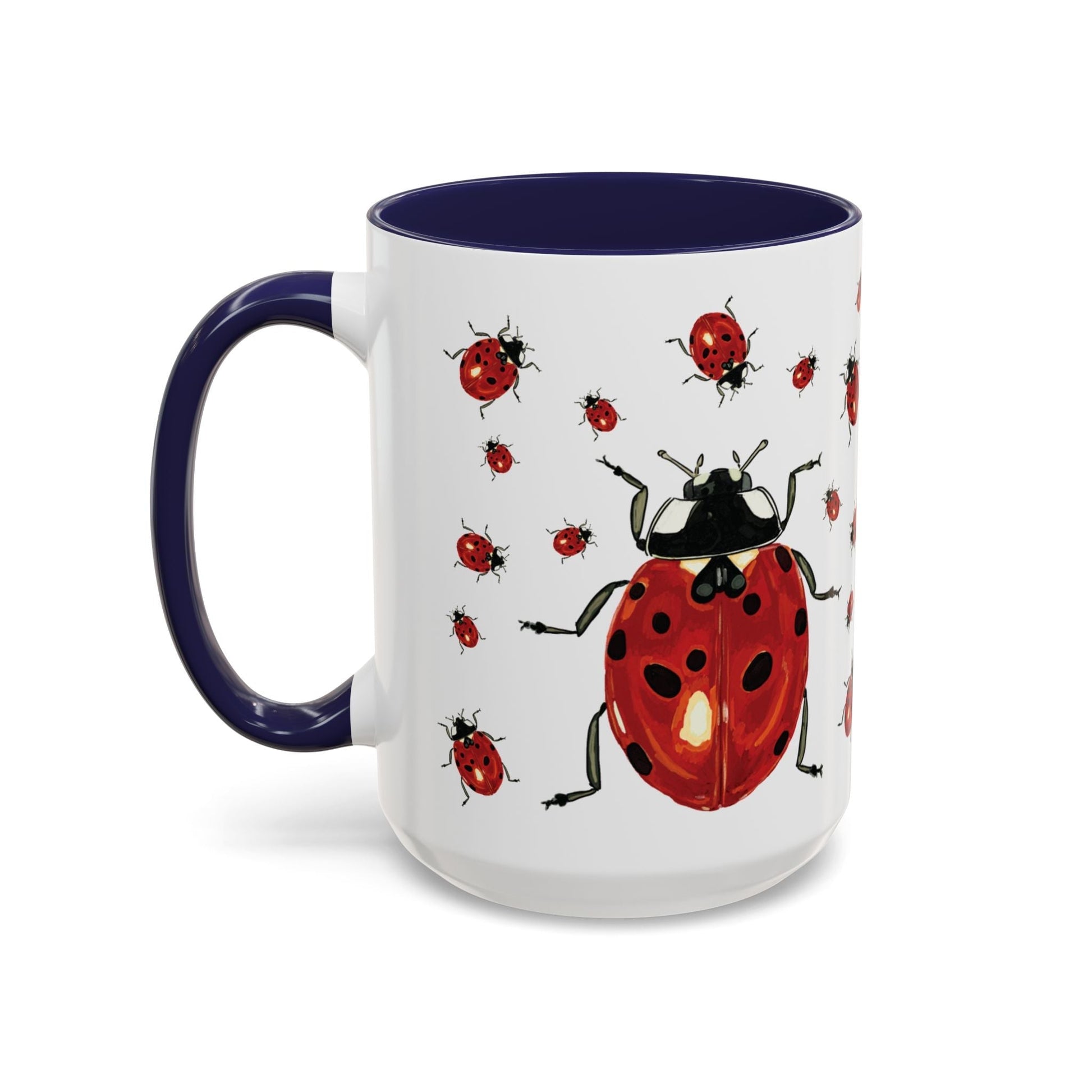 Ladybug Two Tone Ceramic Mug (11oz & 15oz) - Blue Cava