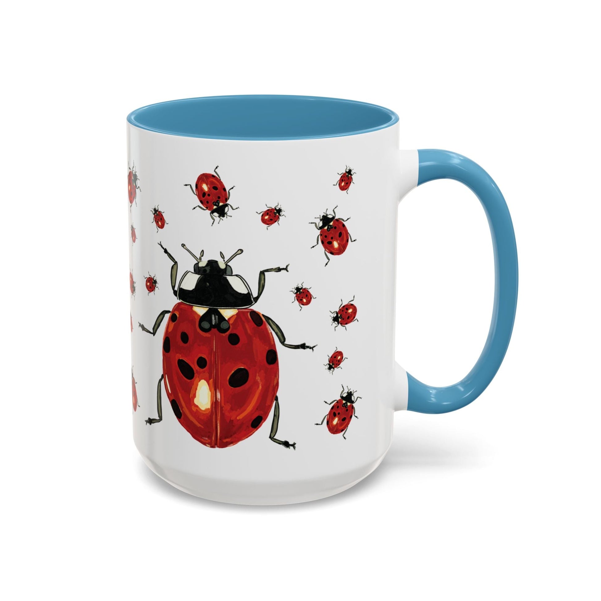 Ladybug Two Tone Ceramic Mug (11oz & 15oz) - Blue Cava