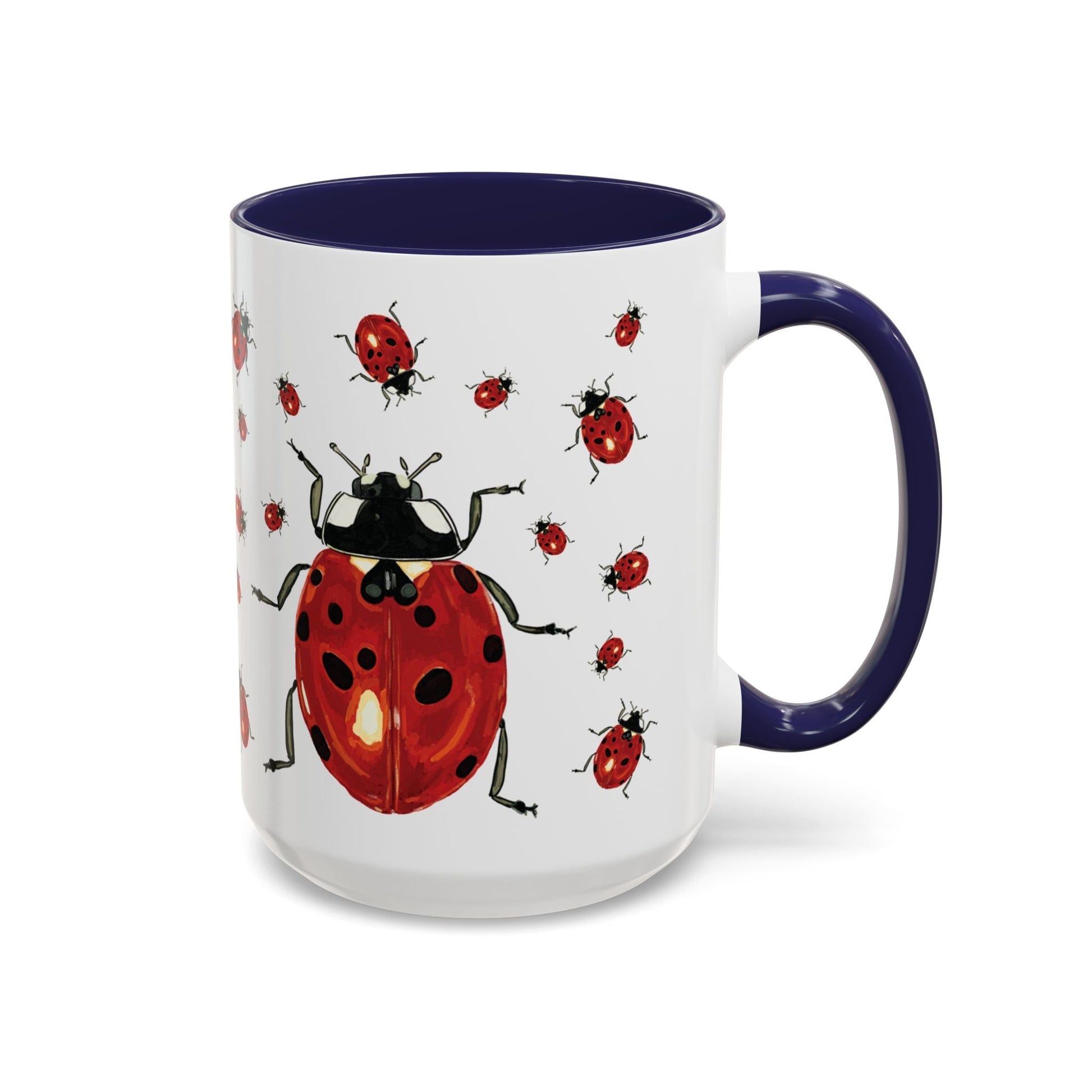 Ladybug Two Tone Ceramic Mug (11oz & 15oz) - Blue Cava