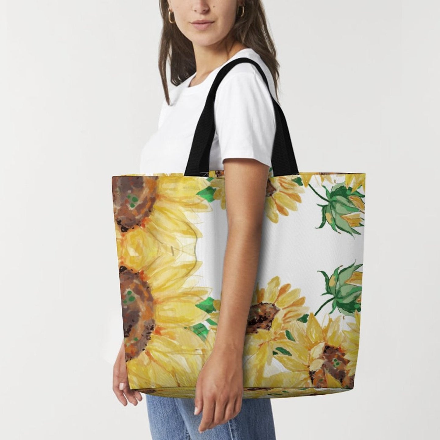 Large One Shoulder Shopping Bag (All - Over Printing) - Blue Cava