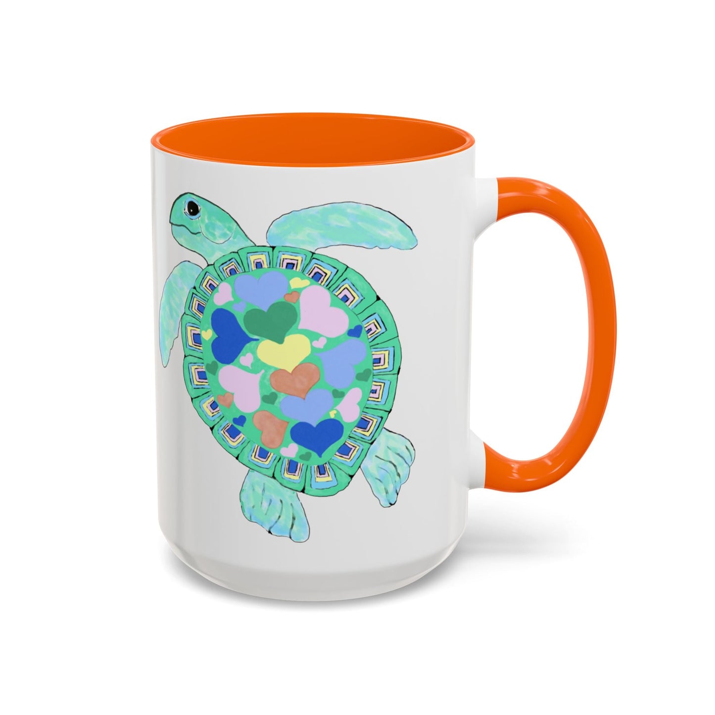 Love Sea Turtle Accent Coffee Mug – 11 & 15oz – Perfect for Beach Lovers and Nature Enthusiasts - Blue Cava