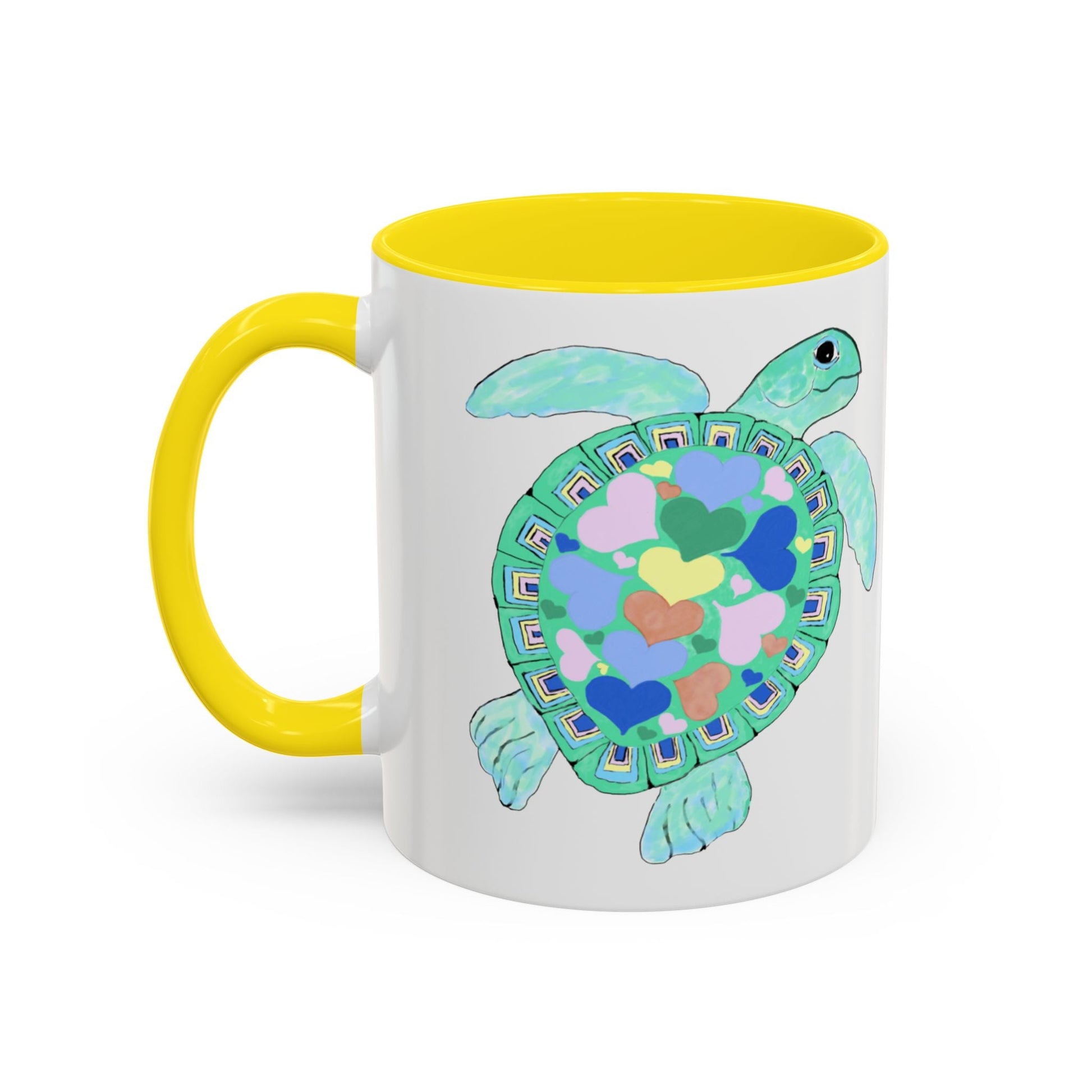 Love Sea Turtle Accent Coffee Mug – 11 & 15oz – Perfect for Beach Lovers and Nature Enthusiasts - Blue Cava