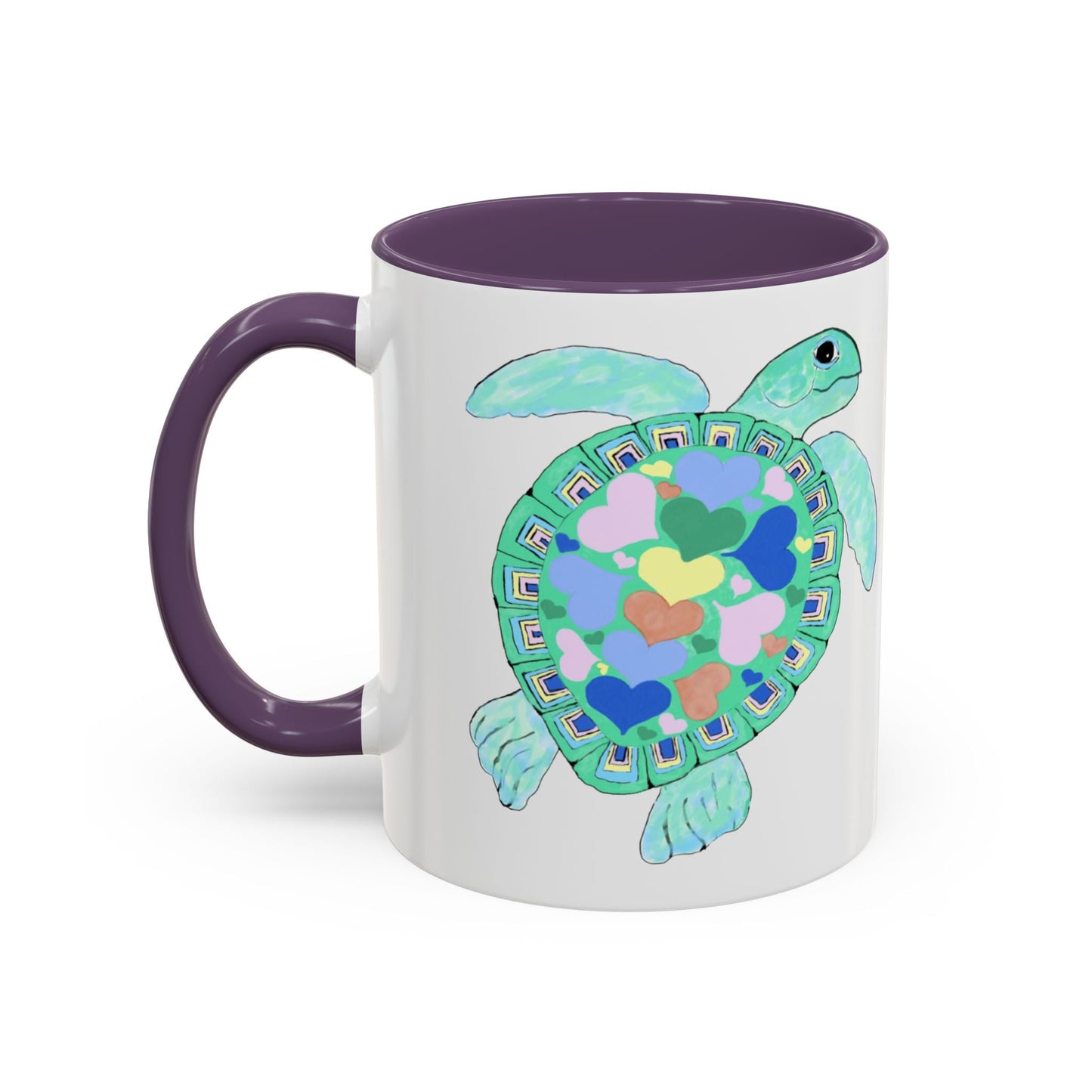 Love Sea Turtle Accent Coffee Mug – 11 & 15oz – Perfect for Beach Lovers and Nature Enthusiasts - Blue Cava