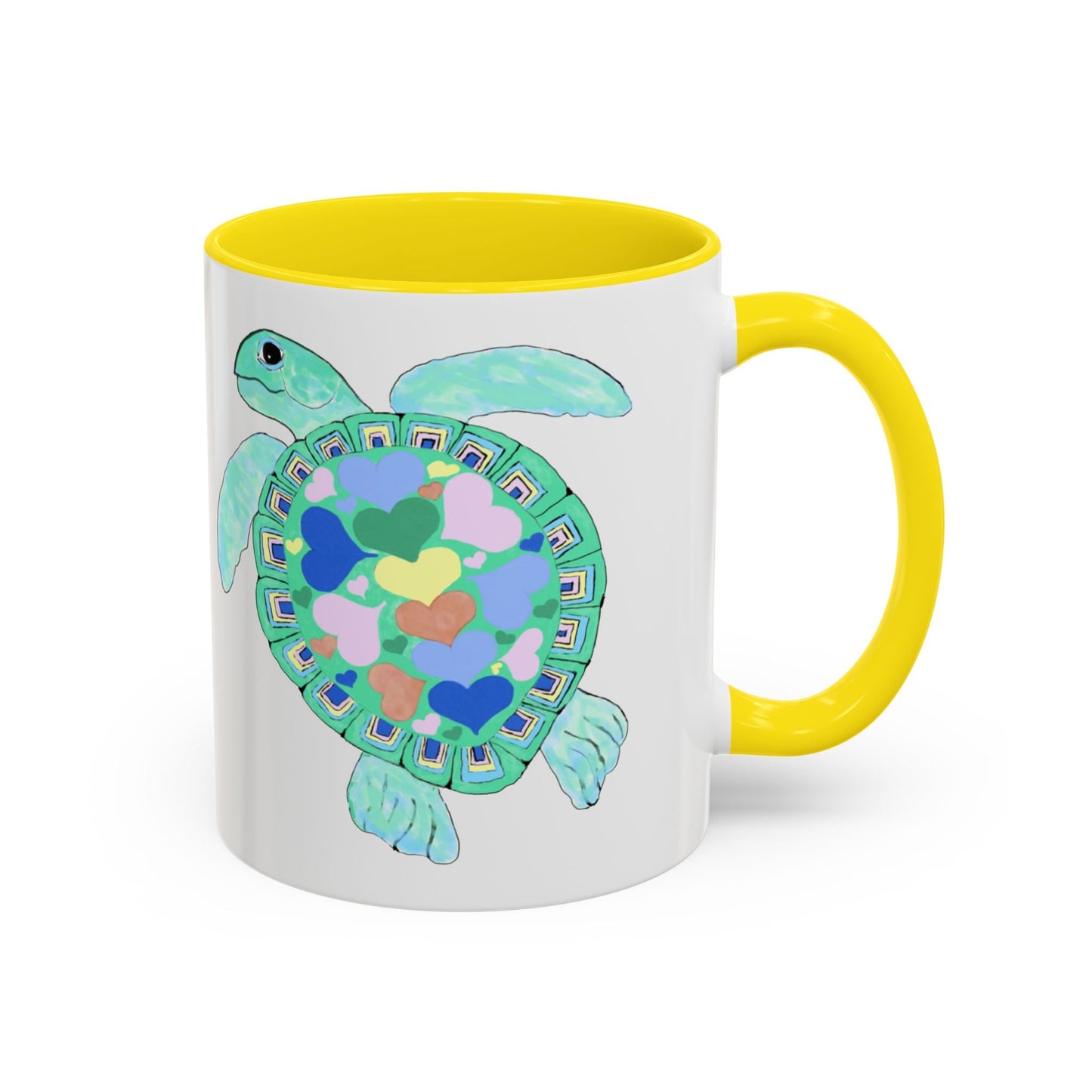 Love Sea Turtle Accent Coffee Mug – 11 & 15oz – Perfect for Beach Lovers and Nature Enthusiasts - Blue Cava