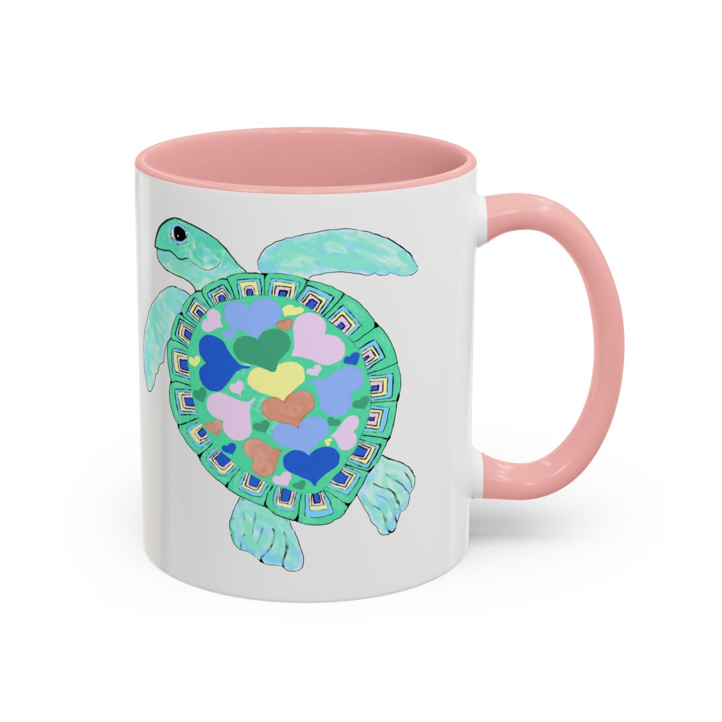 Love Sea Turtle Accent Coffee Mug – 11 & 15oz – Perfect for Beach Lovers and Nature Enthusiasts - Blue Cava