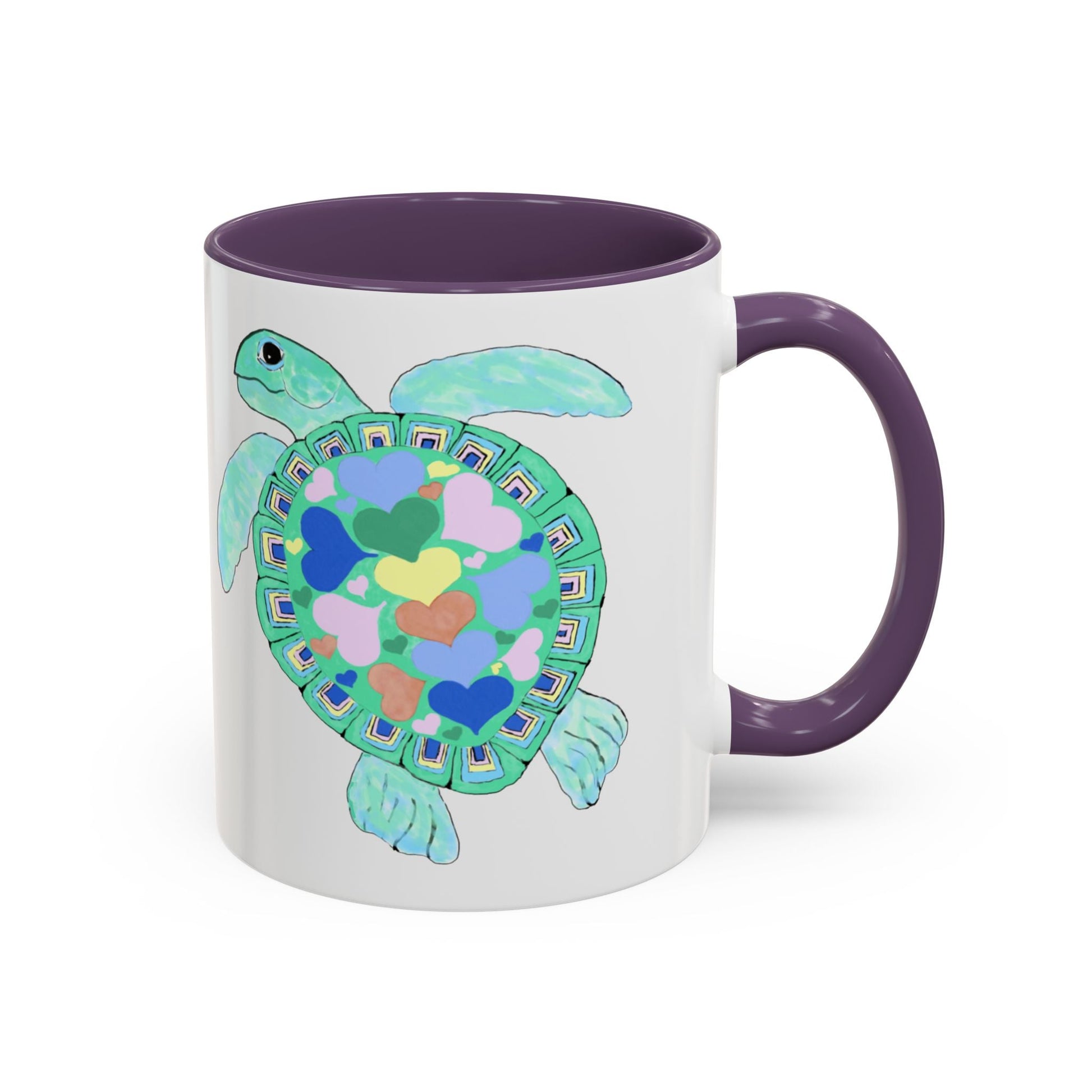 Love Sea Turtle Accent Coffee Mug – 11 & 15oz – Perfect for Beach Lovers and Nature Enthusiasts - Blue Cava