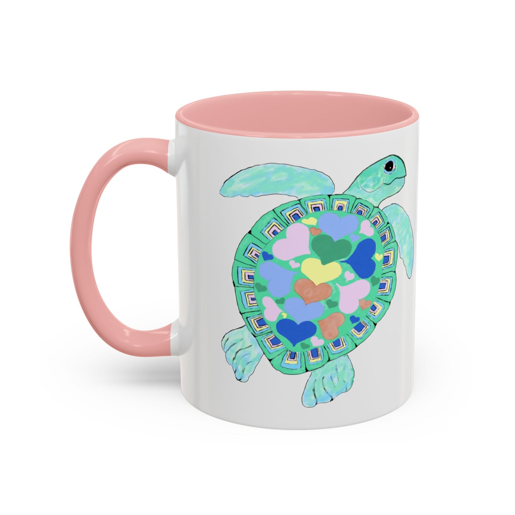 Love Sea Turtle Accent Coffee Mug – 11 & 15oz – Perfect for Beach Lovers and Nature Enthusiasts - Blue Cava