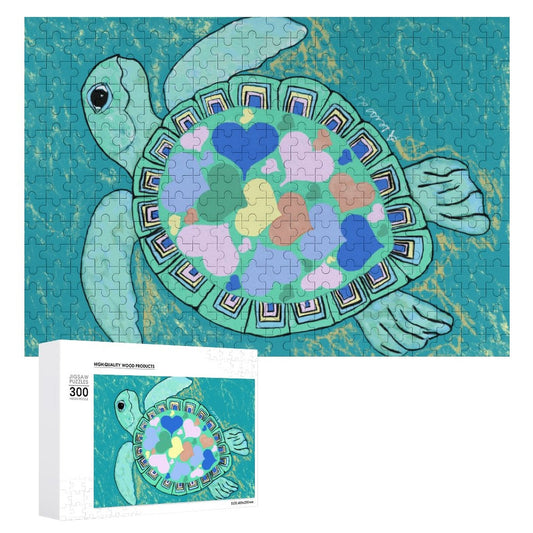 “Love” Sea Turtle Puzzle - Blue Cava