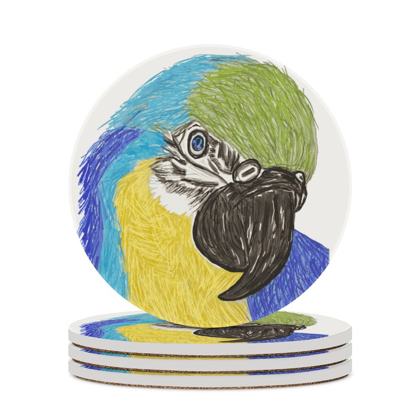 Macaw Ceramic Coaster - Blue Cava