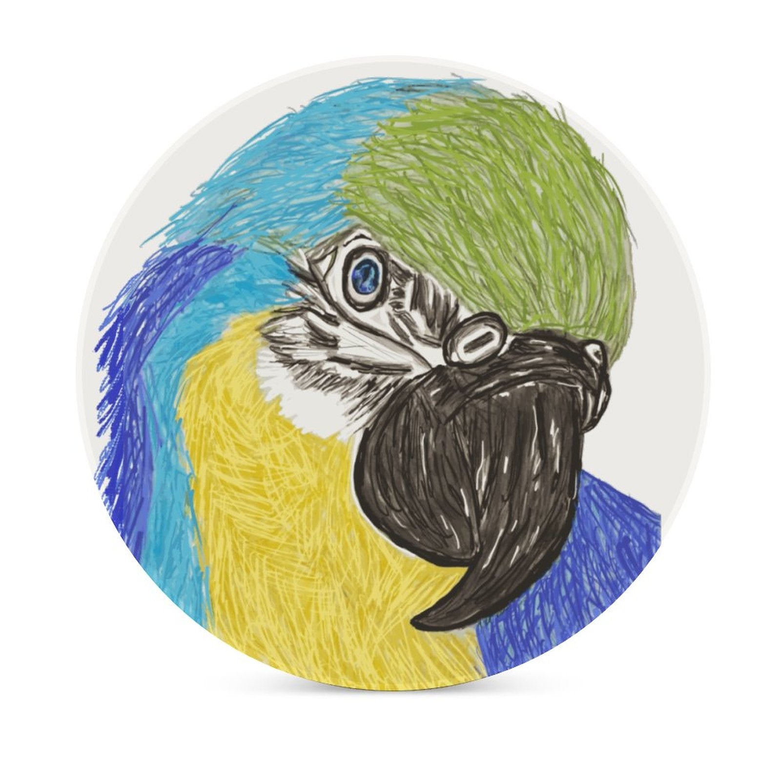 Macaw Ceramic Coaster - Blue Cava