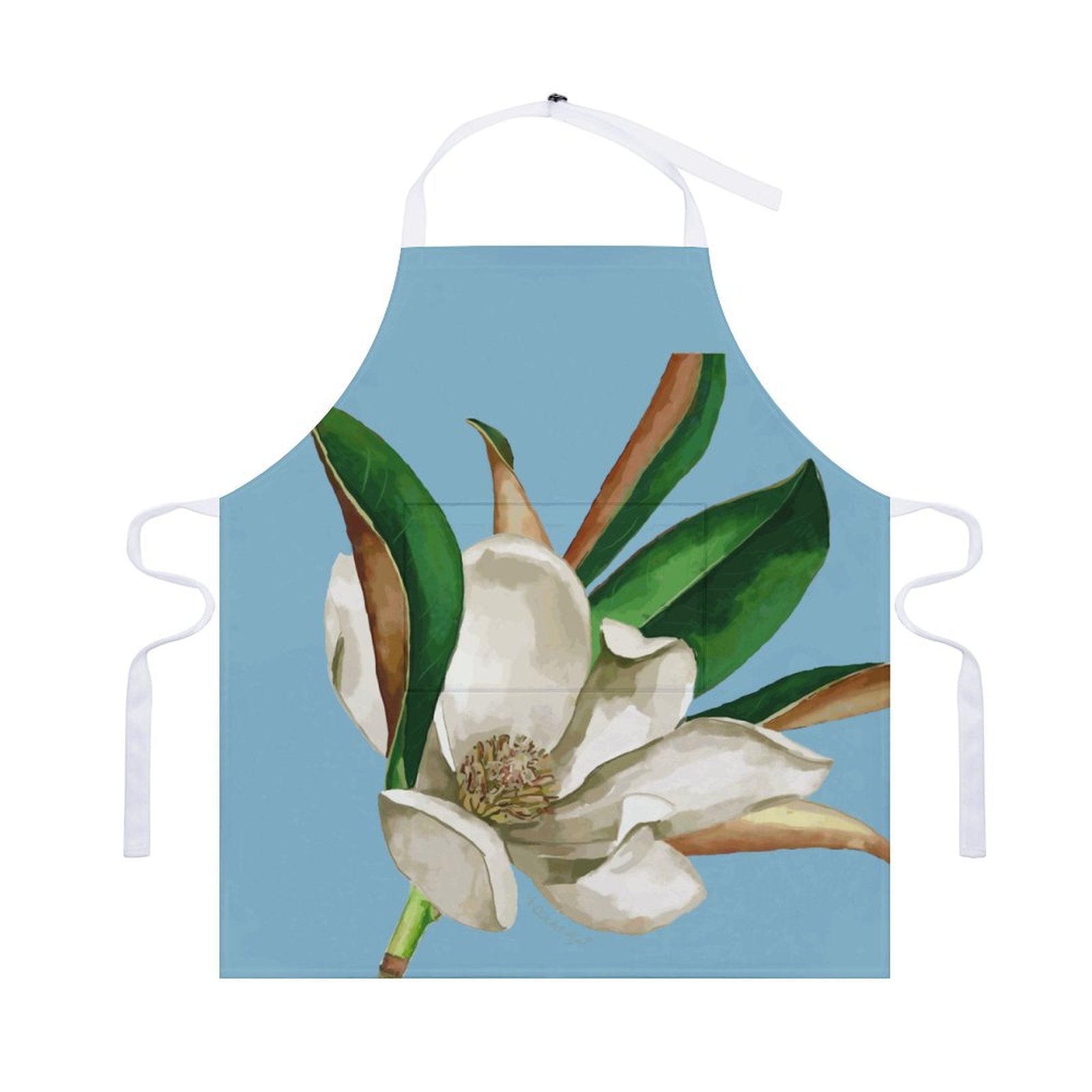 Magnolia Adult Apron with Pocket - Blue Cava