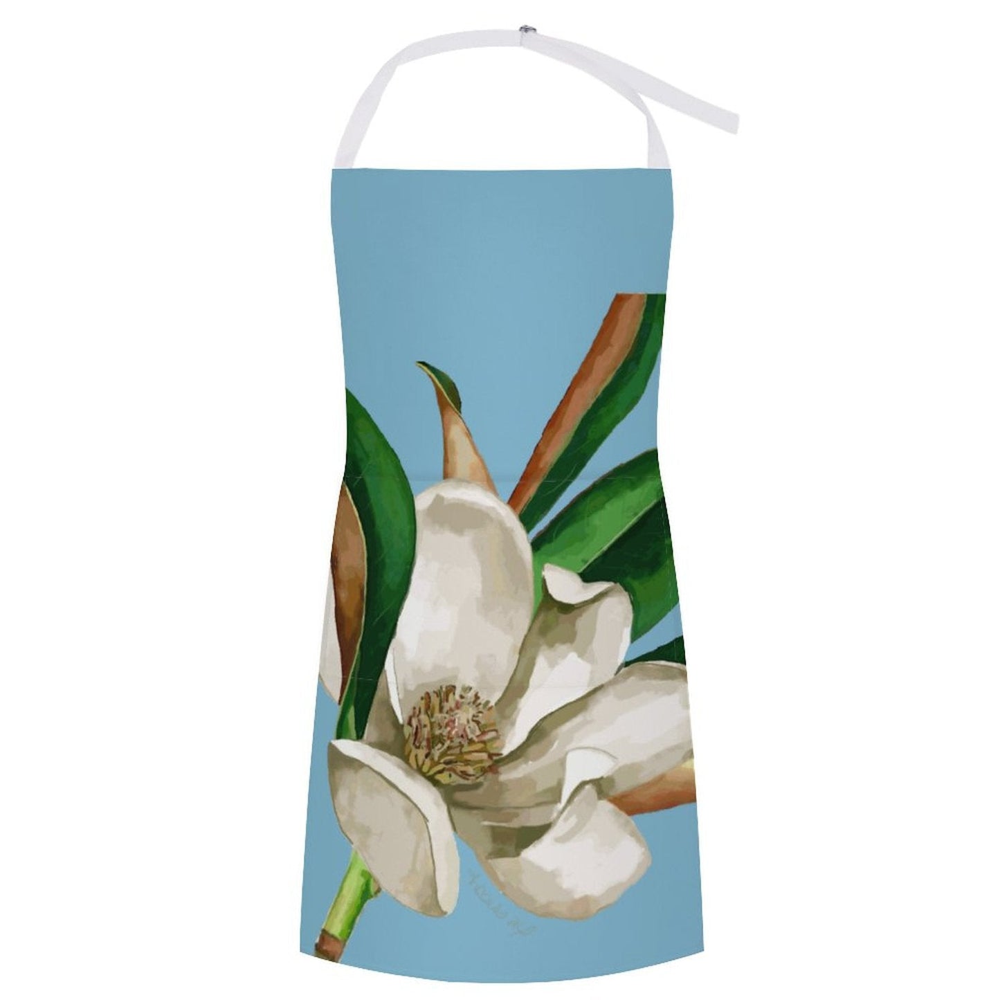 Magnolia Adult Apron with Pocket - Blue Cava