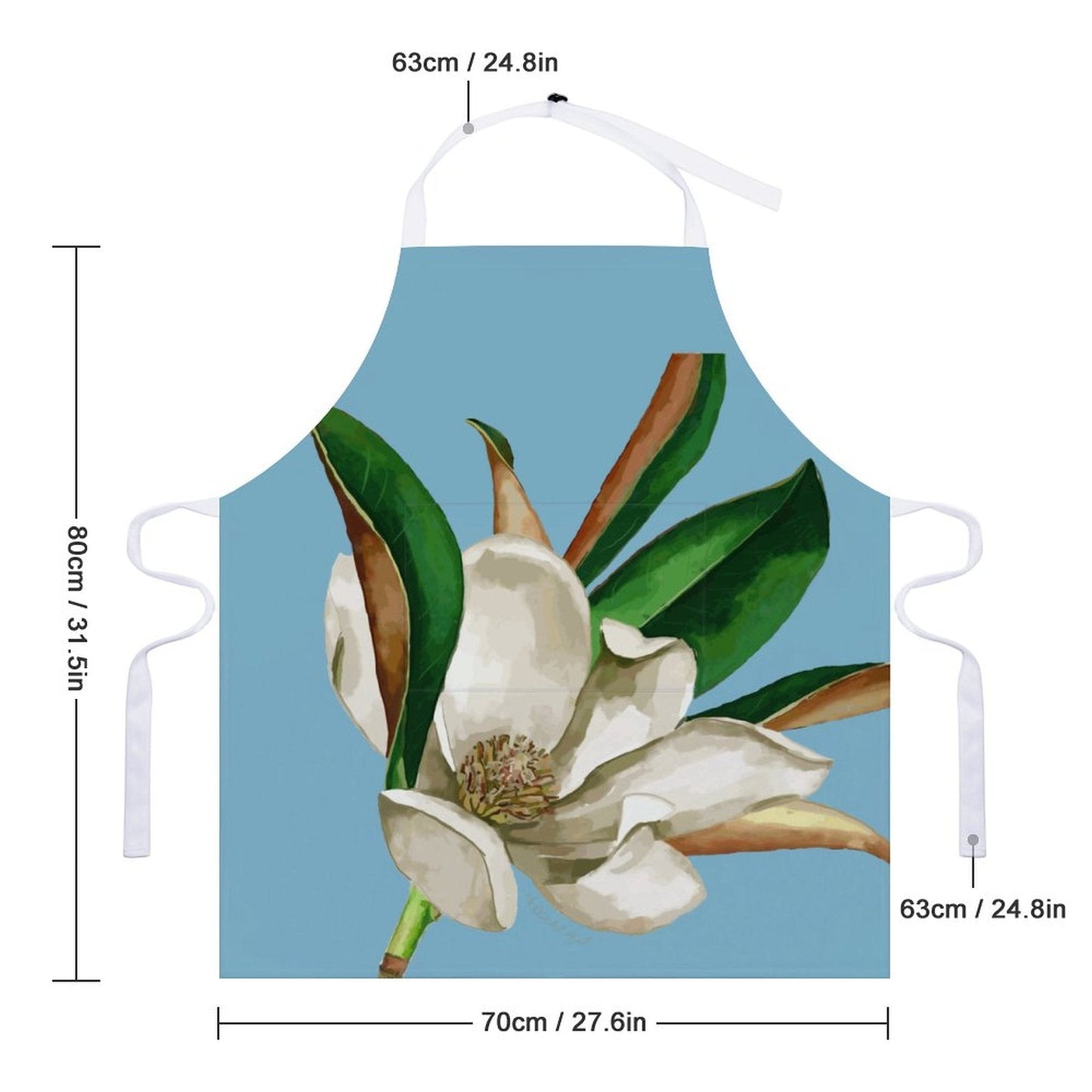 Magnolia Adult Apron with Pocket - Blue Cava