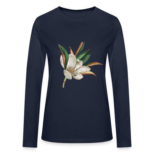 Magnolia Bella + Canvas Women's Long Sleeve T - Shirt - Blue Cava