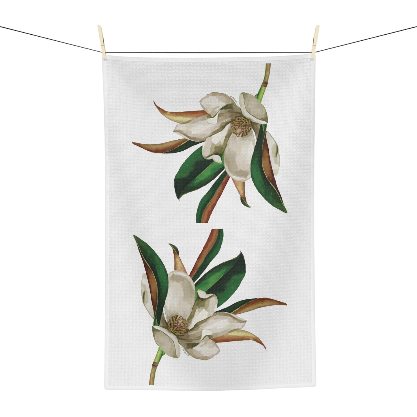 Magnolia Microfiber Tea Towel - Blue Cava