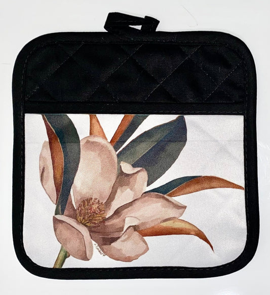 Magnolia pot holder with pocket - Blue Cava