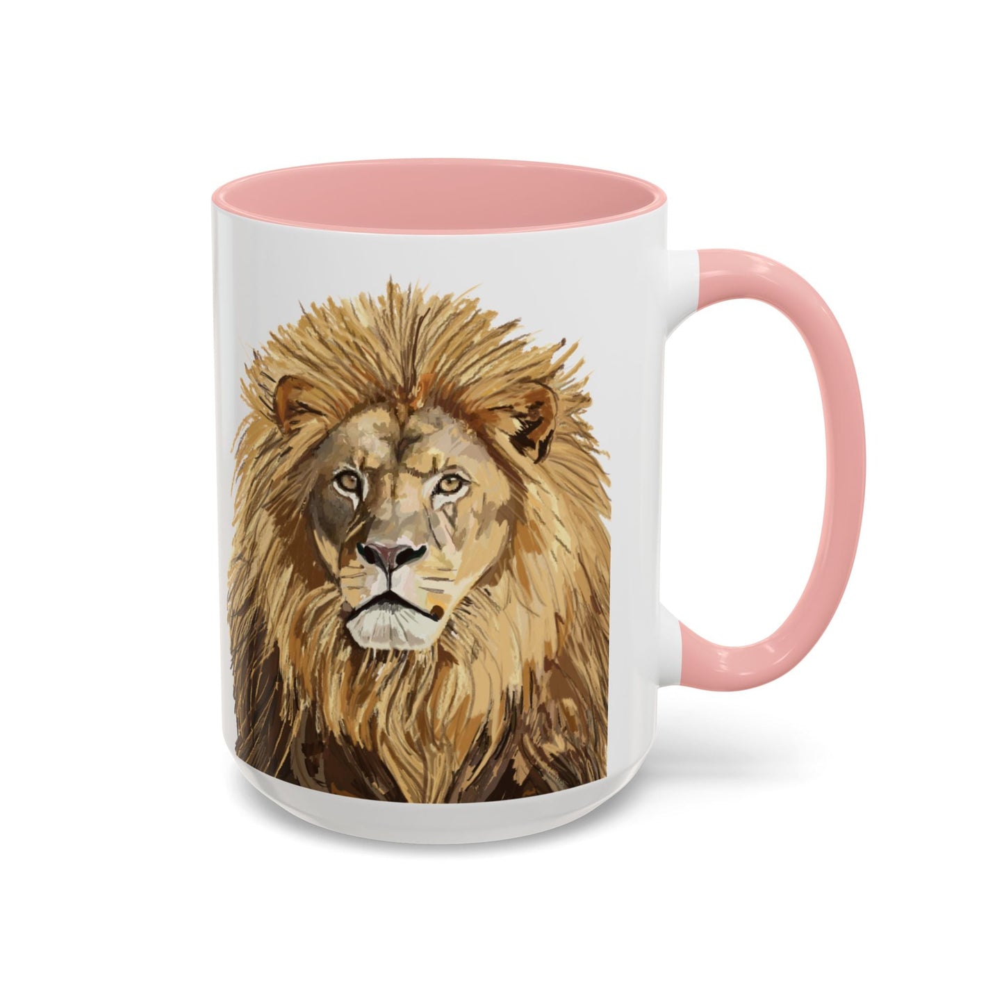 Majestic Lion Accent Coffee Mug - 11oz & 15oz | Perfect Gift for Animal Lovers | Bold, Stylish Design - Blue Cava