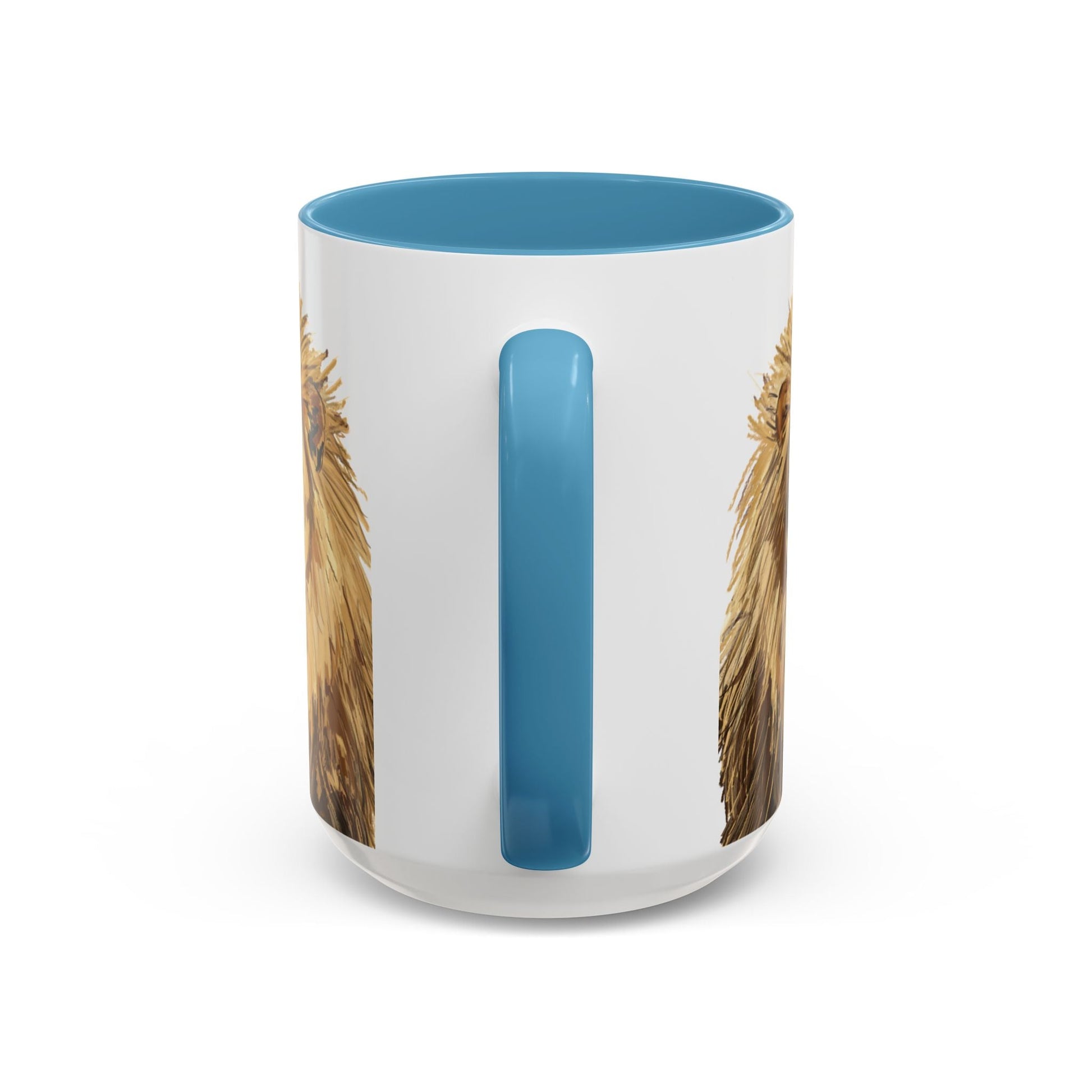 Majestic Lion Accent Coffee Mug - 11oz & 15oz | Perfect Gift for Animal Lovers | Bold, Stylish Design - Blue Cava