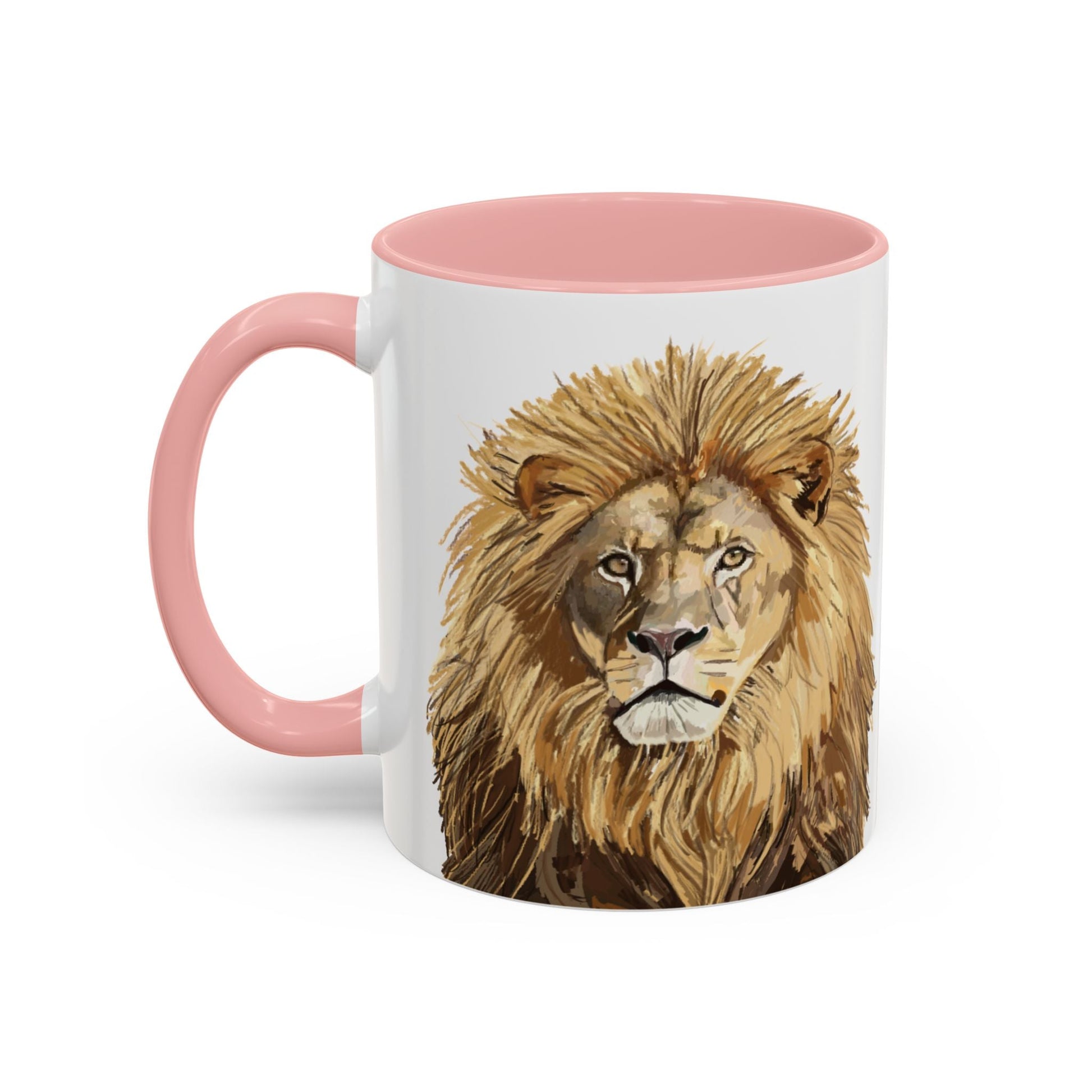 Majestic Lion Accent Coffee Mug - 11oz & 15oz | Perfect Gift for Animal Lovers | Bold, Stylish Design - Blue Cava