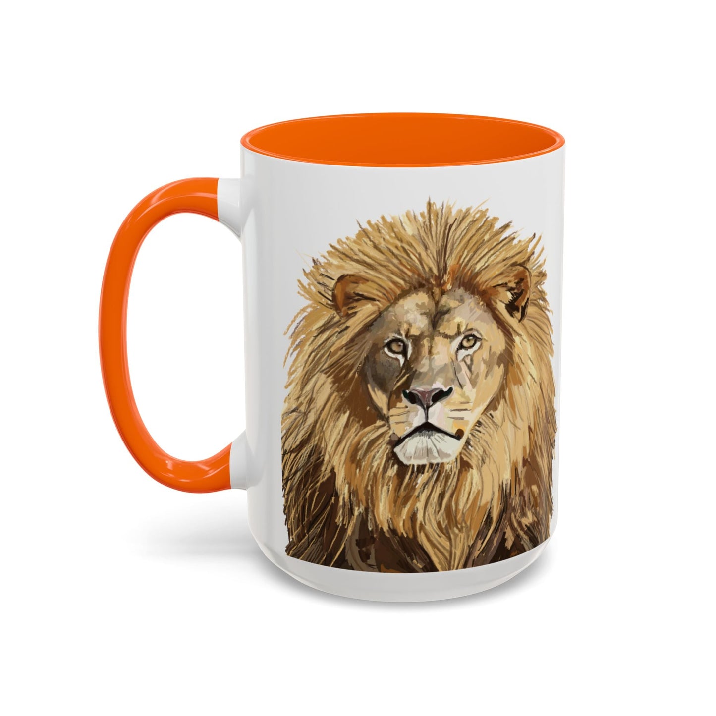 Majestic Lion Accent Coffee Mug - 11oz & 15oz | Perfect Gift for Animal Lovers | Bold, Stylish Design - Blue Cava