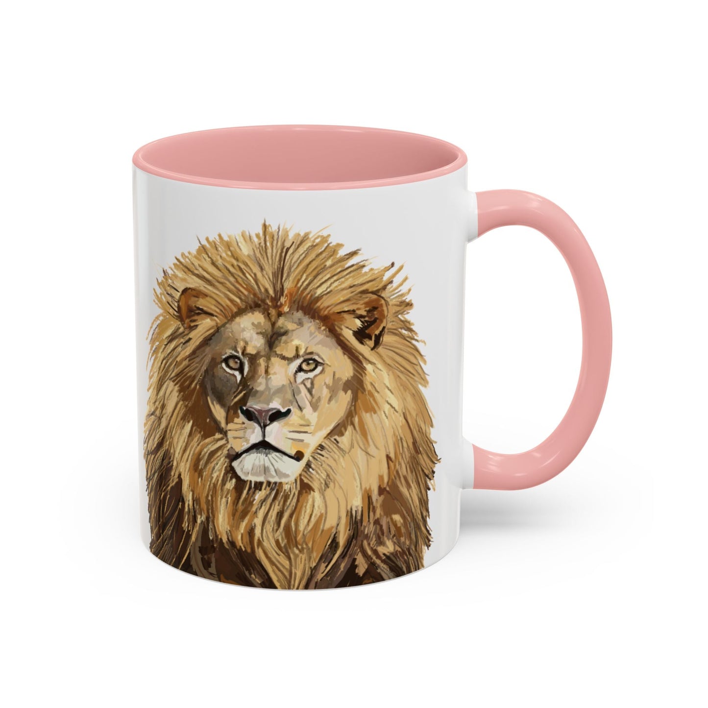 Majestic Lion Accent Coffee Mug - 11oz & 15oz | Perfect Gift for Animal Lovers | Bold, Stylish Design - Blue Cava