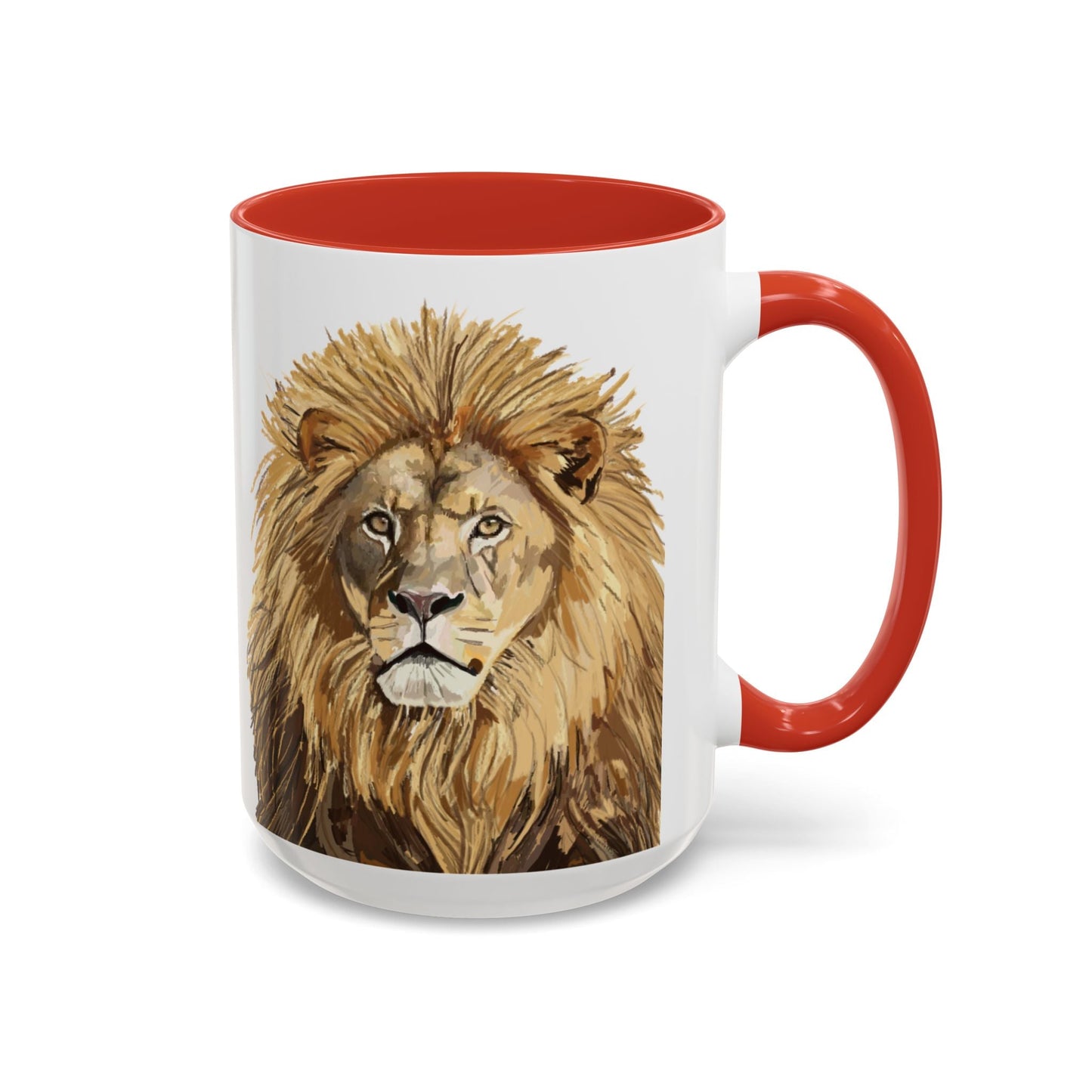 Majestic Lion Accent Coffee Mug - 11oz & 15oz | Perfect Gift for Animal Lovers | Bold, Stylish Design - Blue Cava