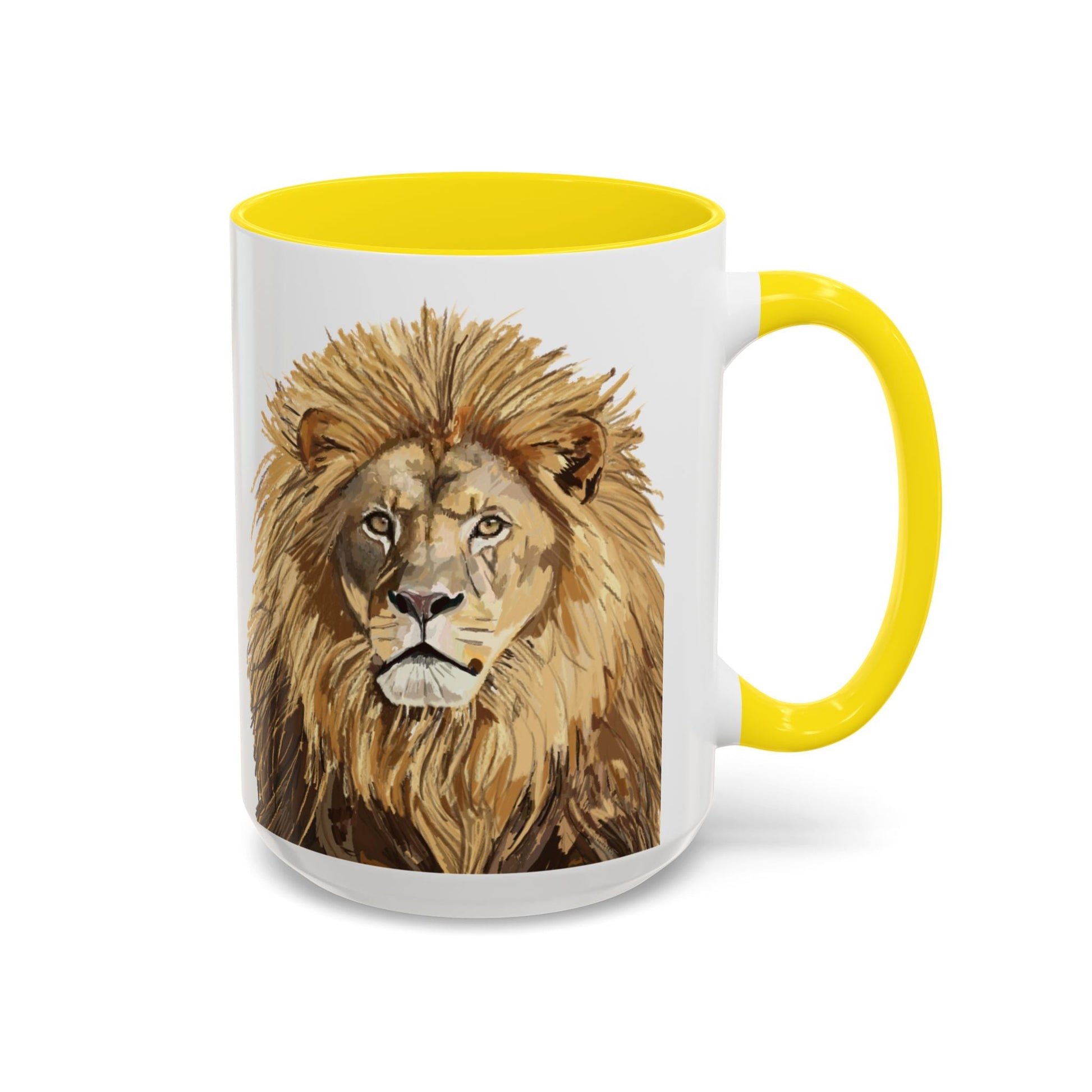 Majestic Lion Accent Coffee Mug - 11oz & 15oz | Perfect Gift for Animal Lovers | Bold, Stylish Design - Blue Cava