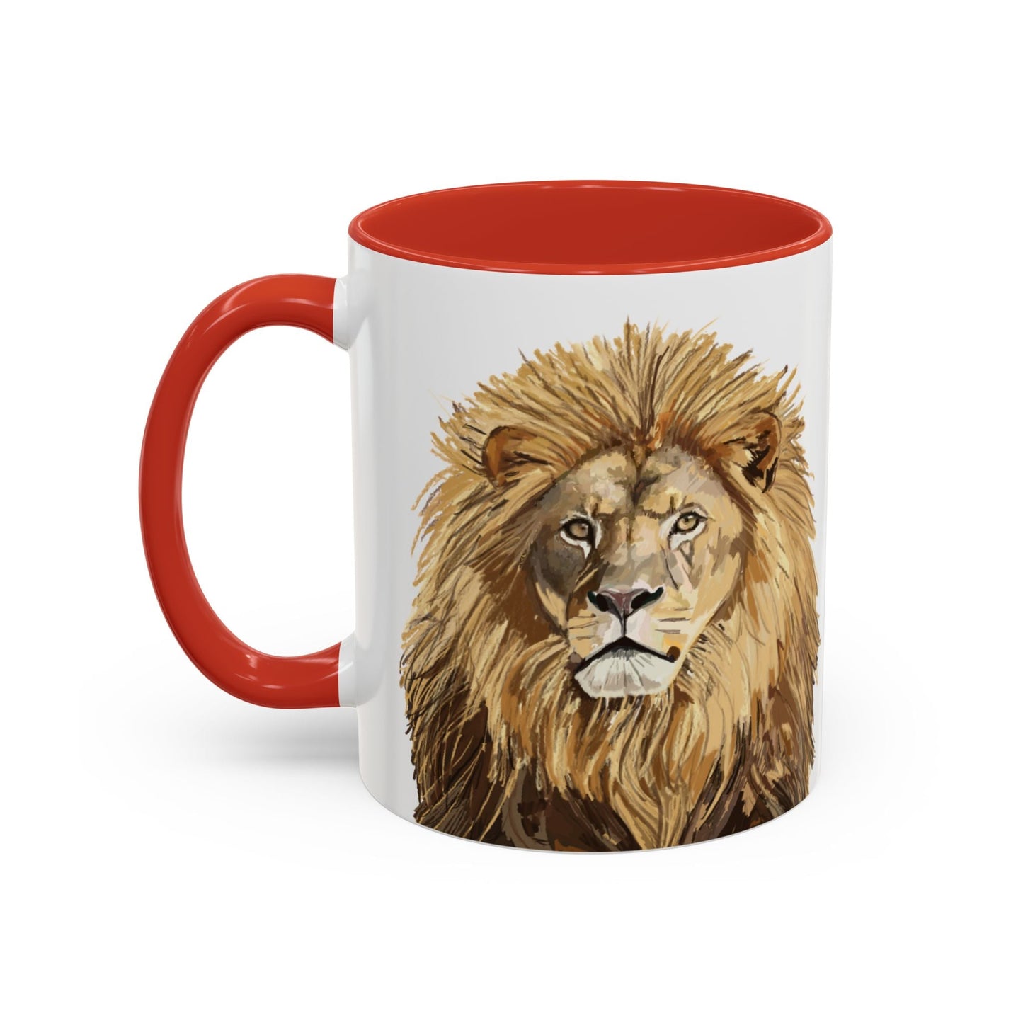 Majestic Lion Accent Coffee Mug - 11oz & 15oz | Perfect Gift for Animal Lovers | Bold, Stylish Design - Blue Cava