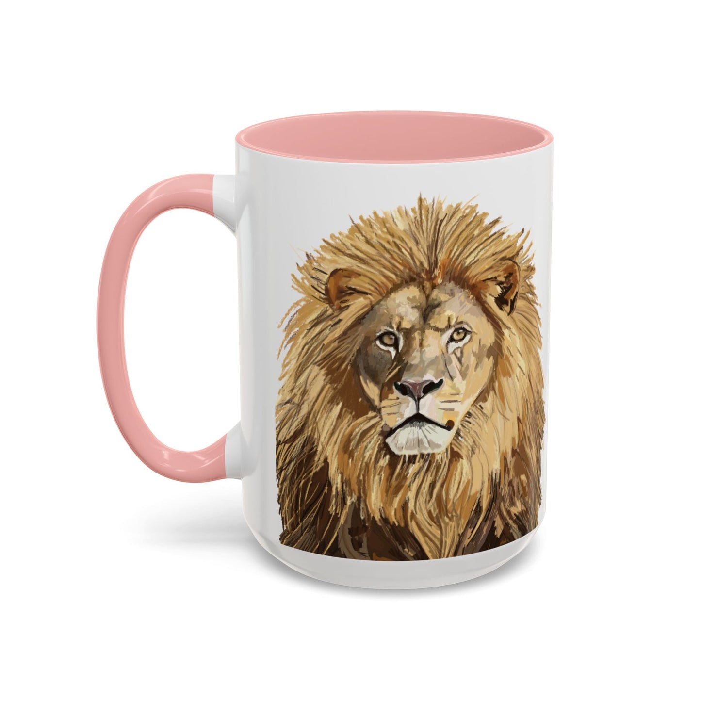 Majestic Lion Accent Coffee Mug - 11oz & 15oz | Perfect Gift for Animal Lovers | Bold, Stylish Design - Blue Cava