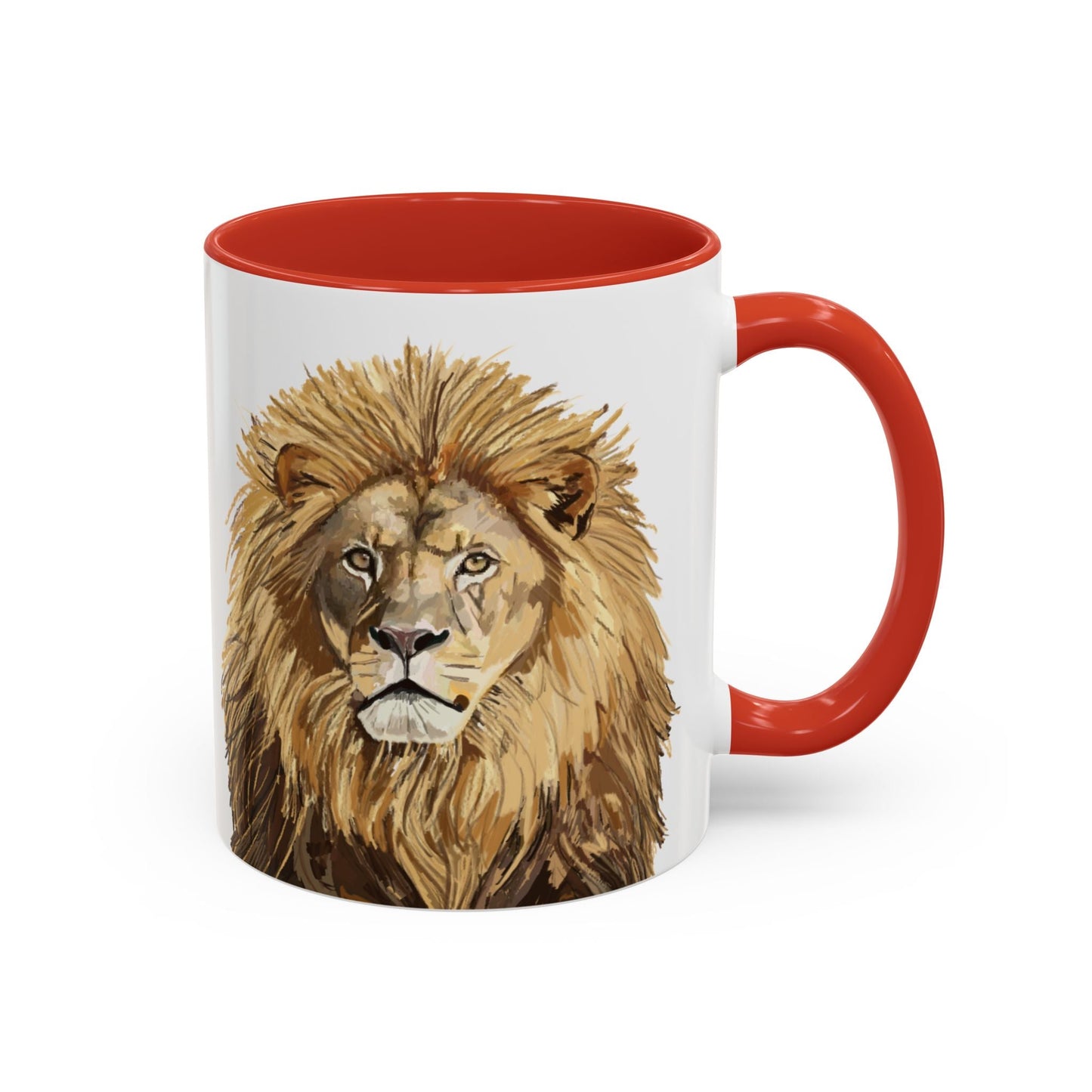 Majestic Lion Accent Coffee Mug - 11oz & 15oz | Perfect Gift for Animal Lovers | Bold, Stylish Design - Blue Cava