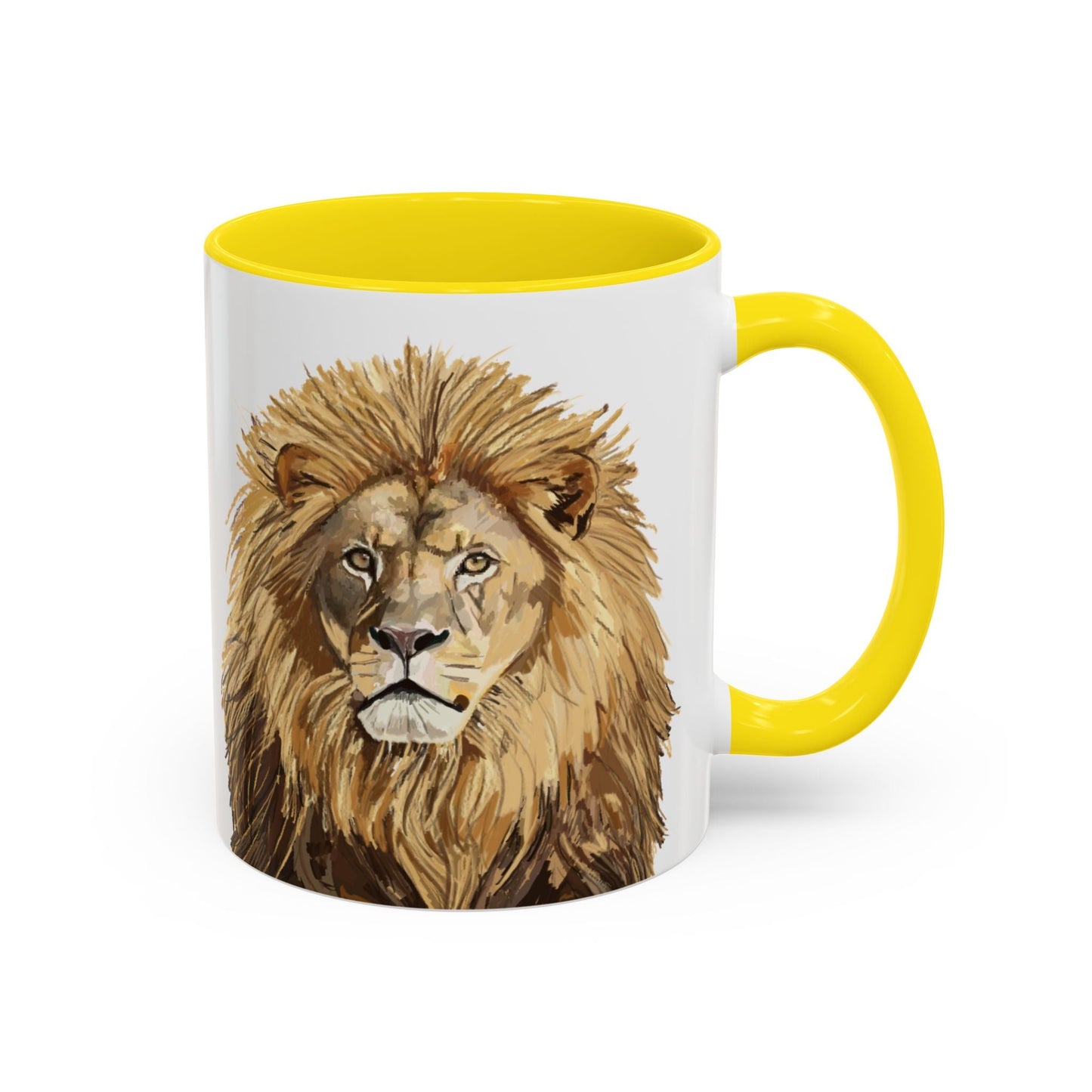 Majestic Lion Accent Coffee Mug - 11oz & 15oz | Perfect Gift for Animal Lovers | Bold, Stylish Design - Blue Cava