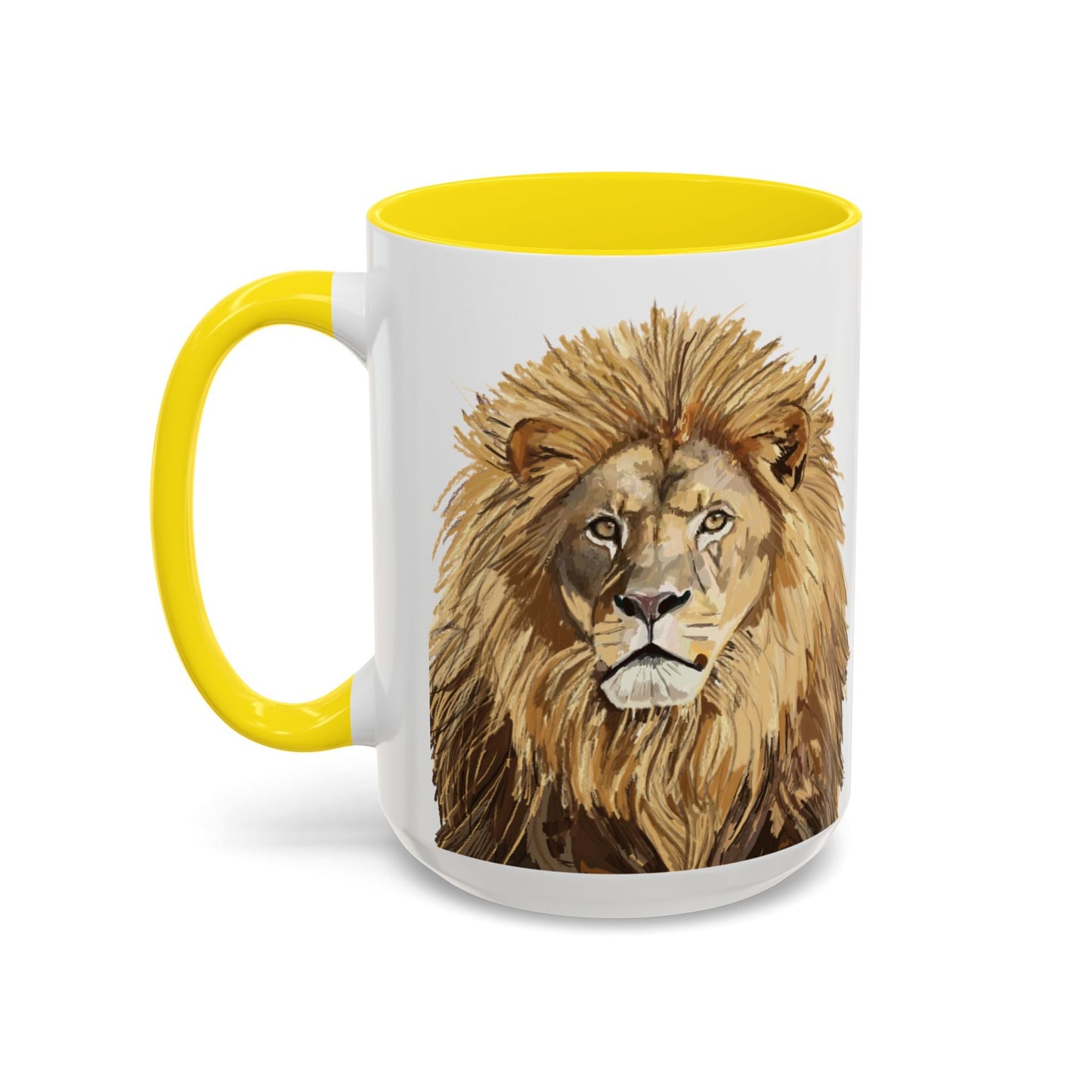 Majestic Lion Accent Coffee Mug - 11oz & 15oz | Perfect Gift for Animal Lovers | Bold, Stylish Design - Blue Cava