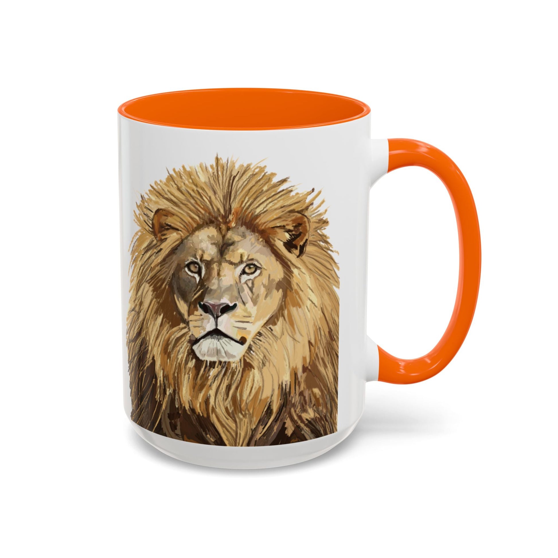 Majestic Lion Accent Coffee Mug - 11oz & 15oz | Perfect Gift for Animal Lovers | Bold, Stylish Design - Blue Cava