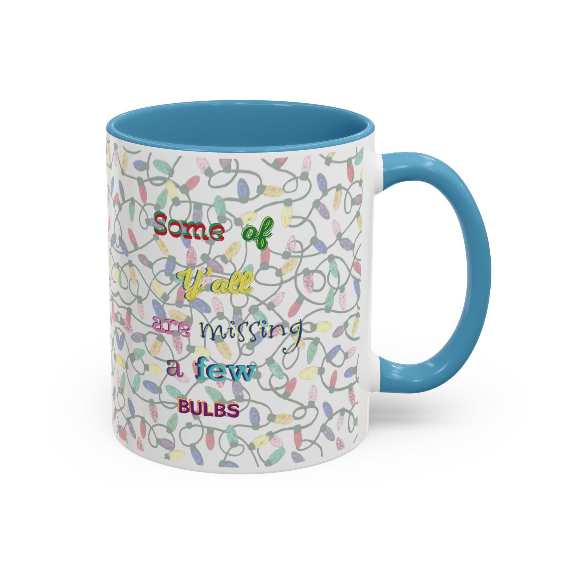 Missing Bulbs Christmas Accent Coffee Mug (11 oz & 15oz) - Blue Cava