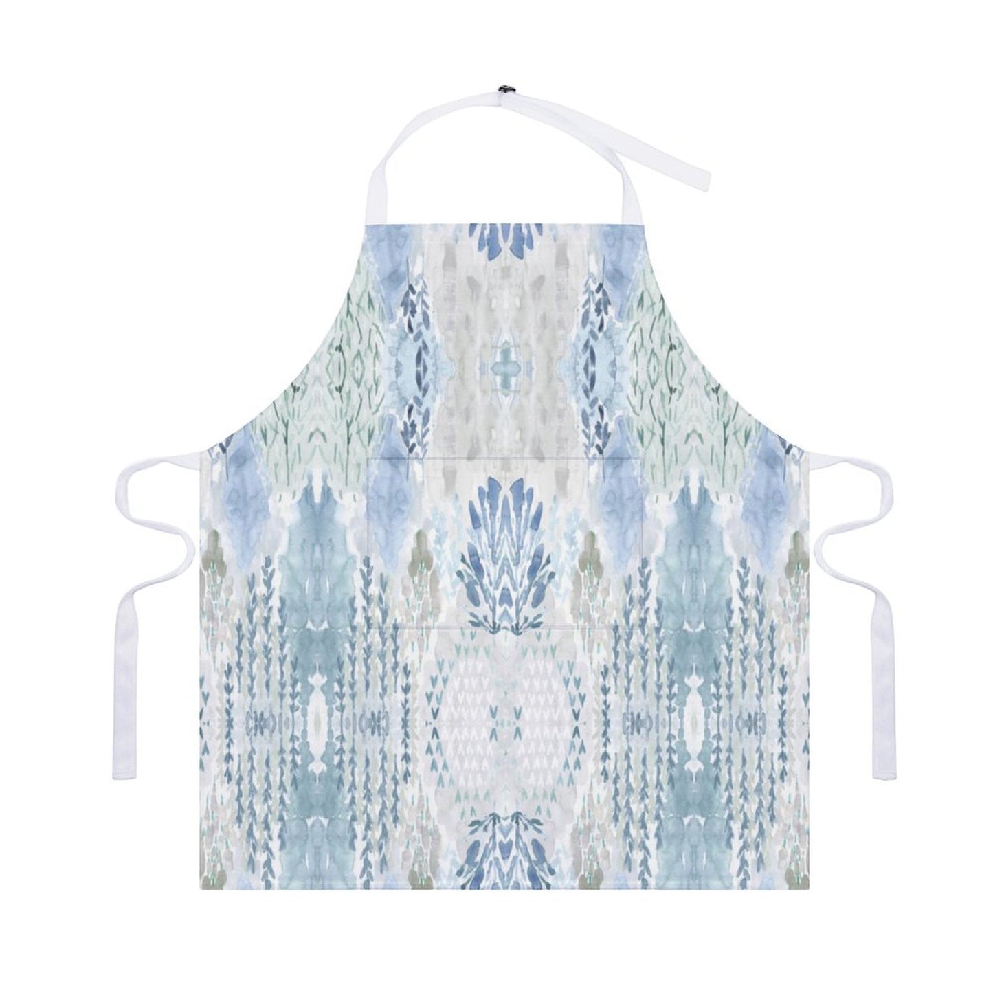 Native Design Apron With Pocket - Blue Cava