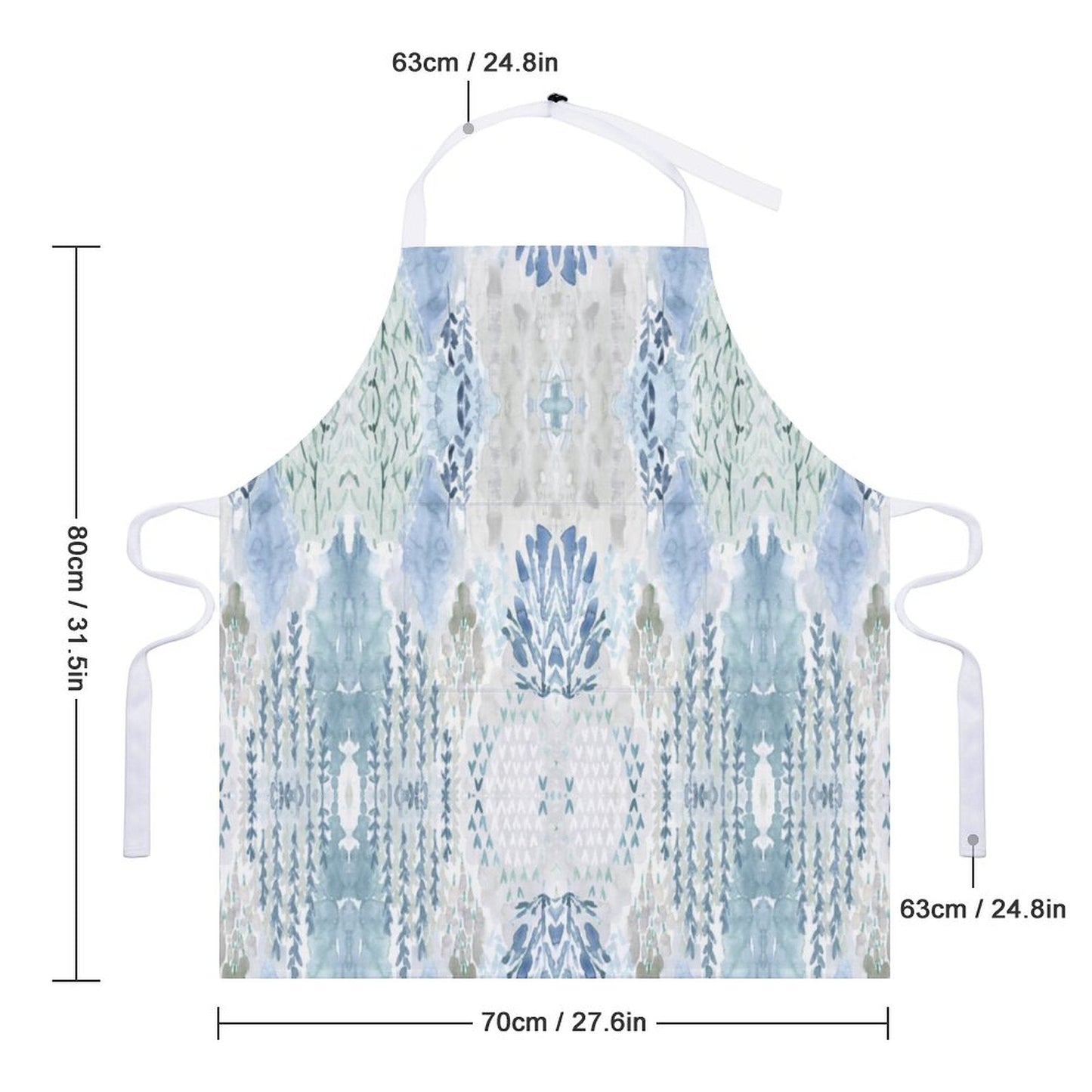 Native Design Apron With Pocket - Blue Cava