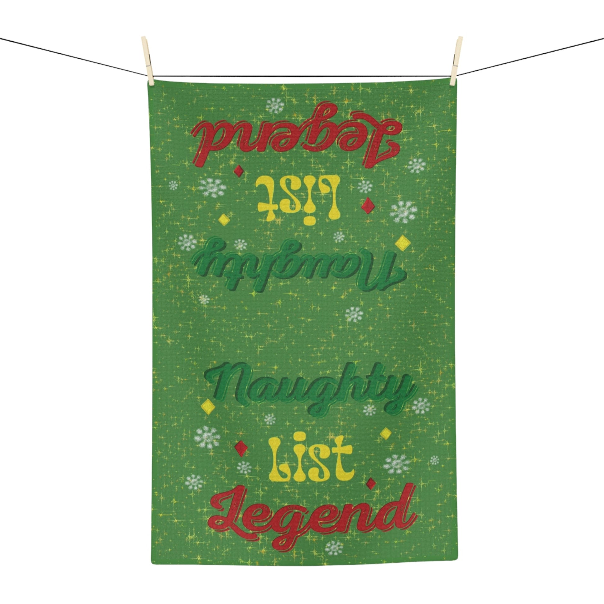 Naughty List Legend Microfiber Waffle Towel - Blue Cava