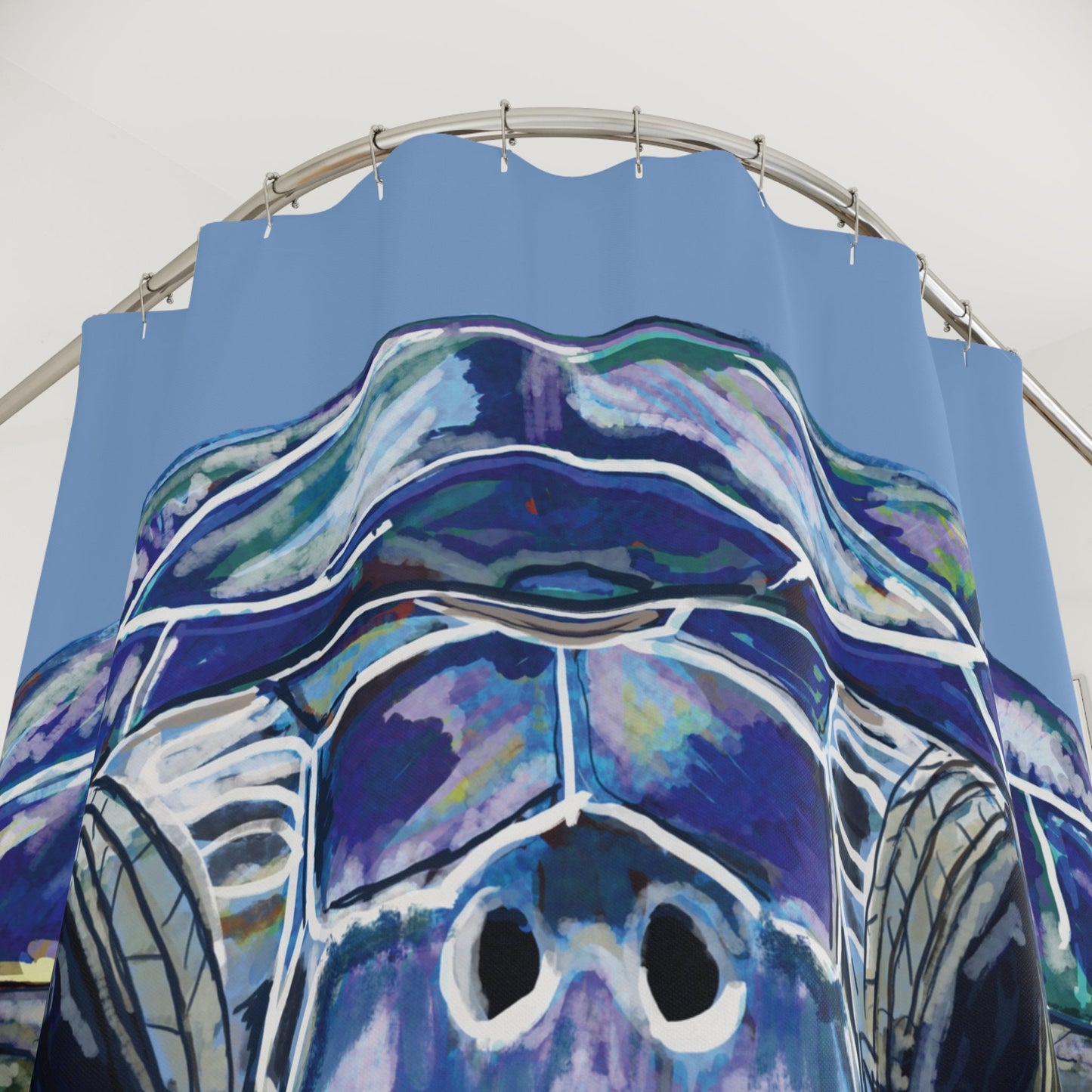 Ocean - Inspired Sea Turtle Shower Curtain - Vibrant Bathroom Decor - Blue Cava