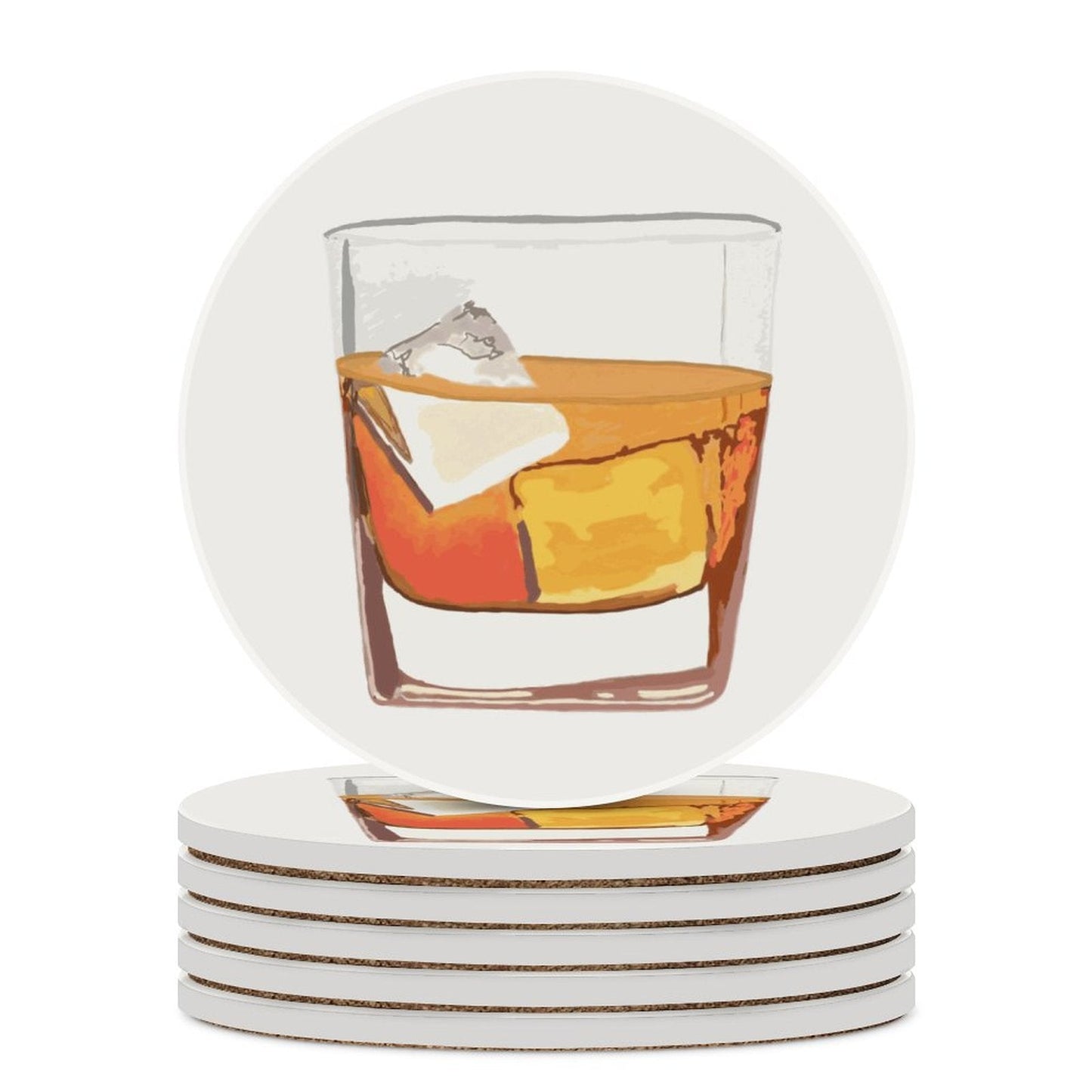 On the Rocks Cocktail Ceramic Coaster - Blue Cava