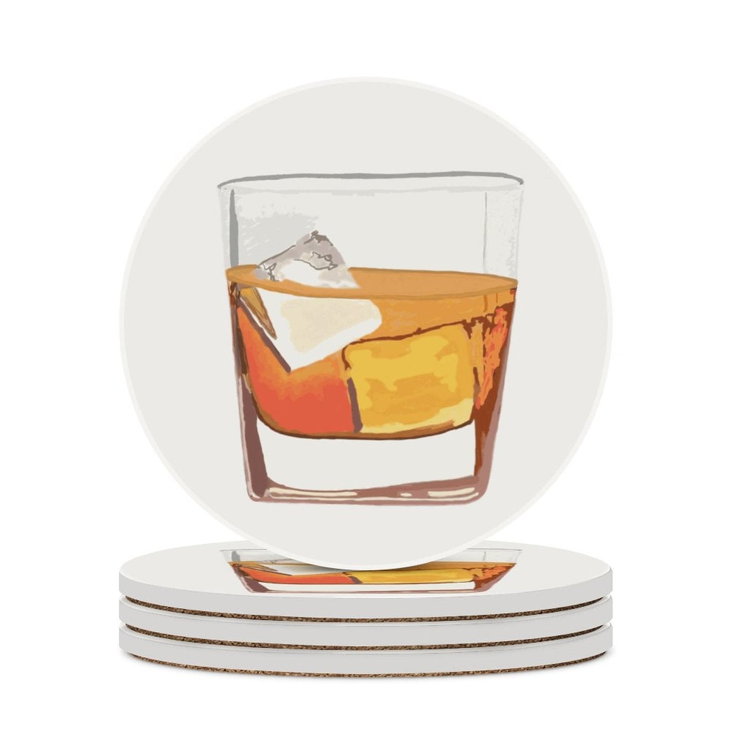 On the Rocks Cocktail Ceramic Coaster - Blue Cava