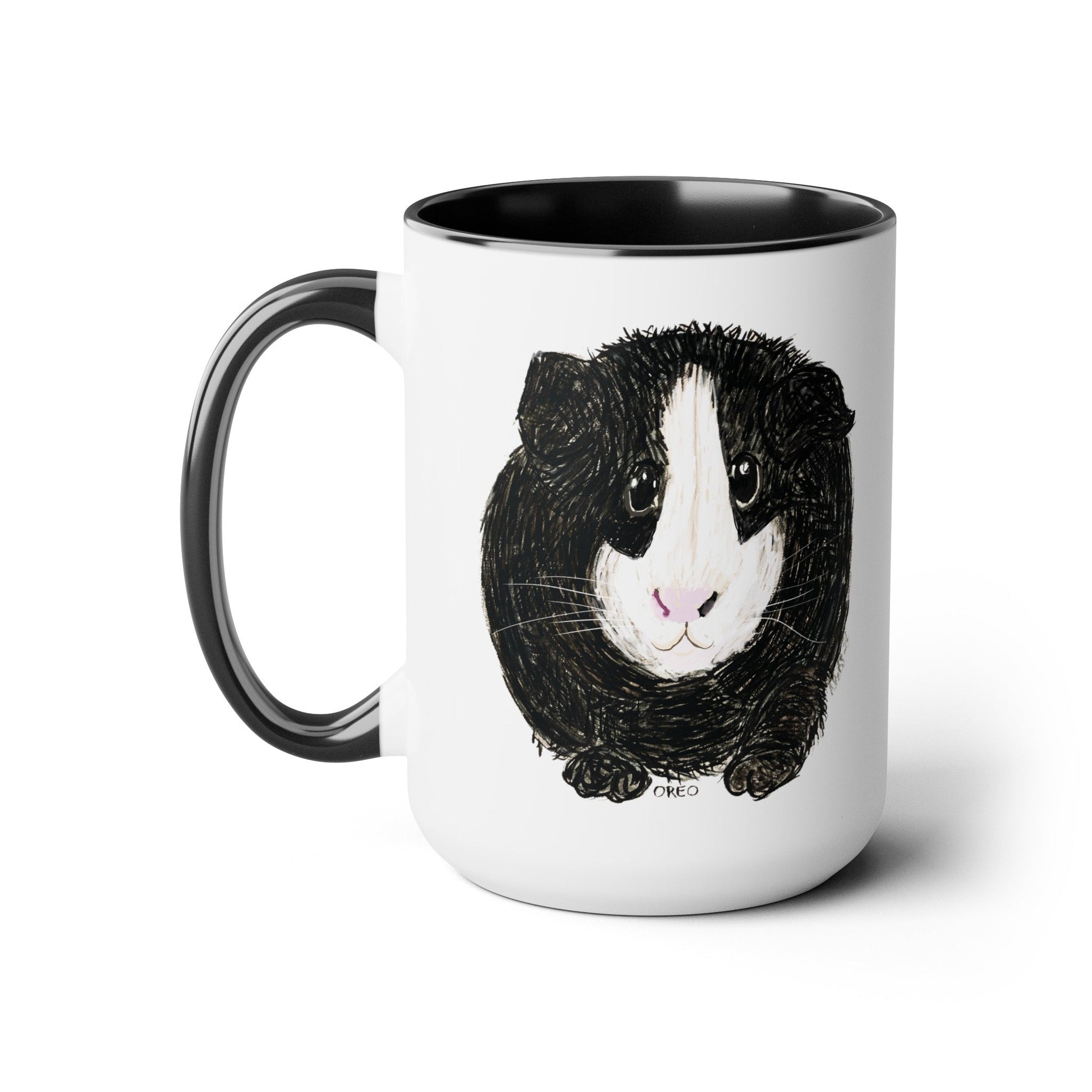 Oreo- Guinea Pig Two-Tone Coffee Mugs, 15oz - Blue Cava