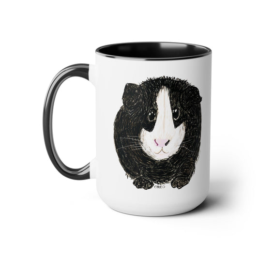 Oreo- Guinea Pig Two-Tone Coffee Mugs, 15oz - Blue Cava