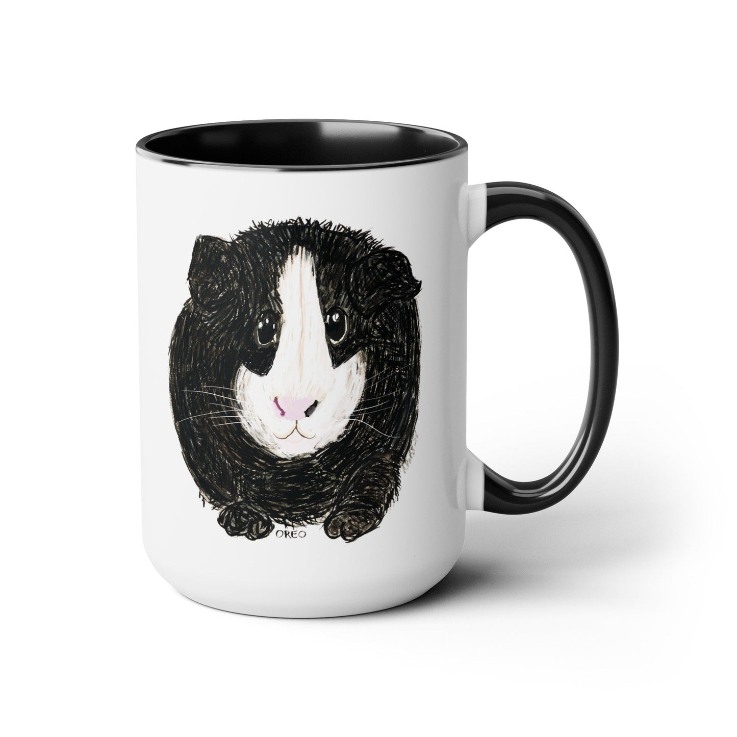 Oreo- Guinea Pig Two-Tone Coffee Mugs, 15oz - Blue Cava