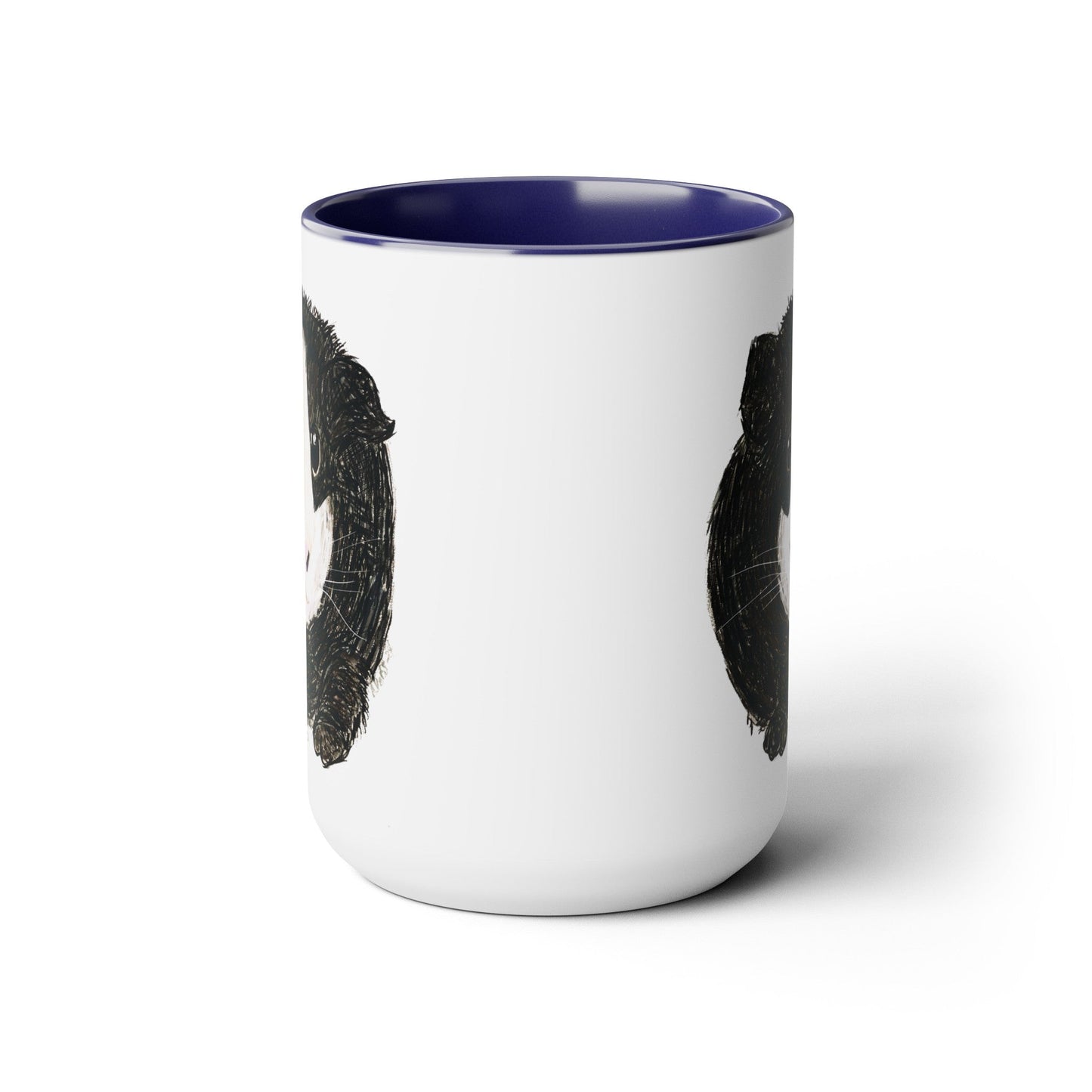 Oreo- Guinea Pig Two-Tone Coffee Mugs, 15oz - Blue Cava