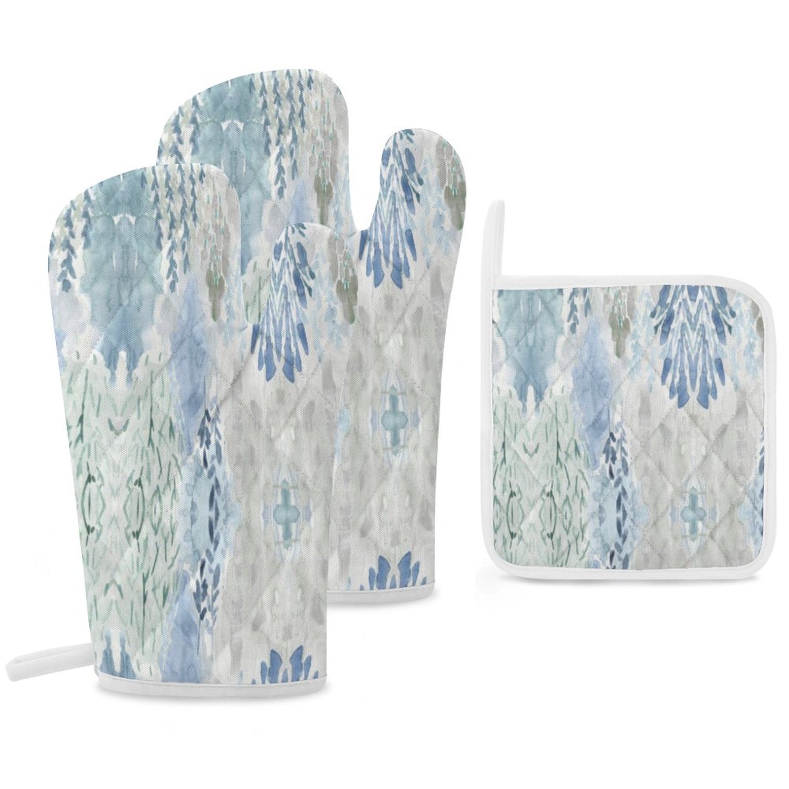 Oven Mitt & Pad Set of 3 - Blue Cava