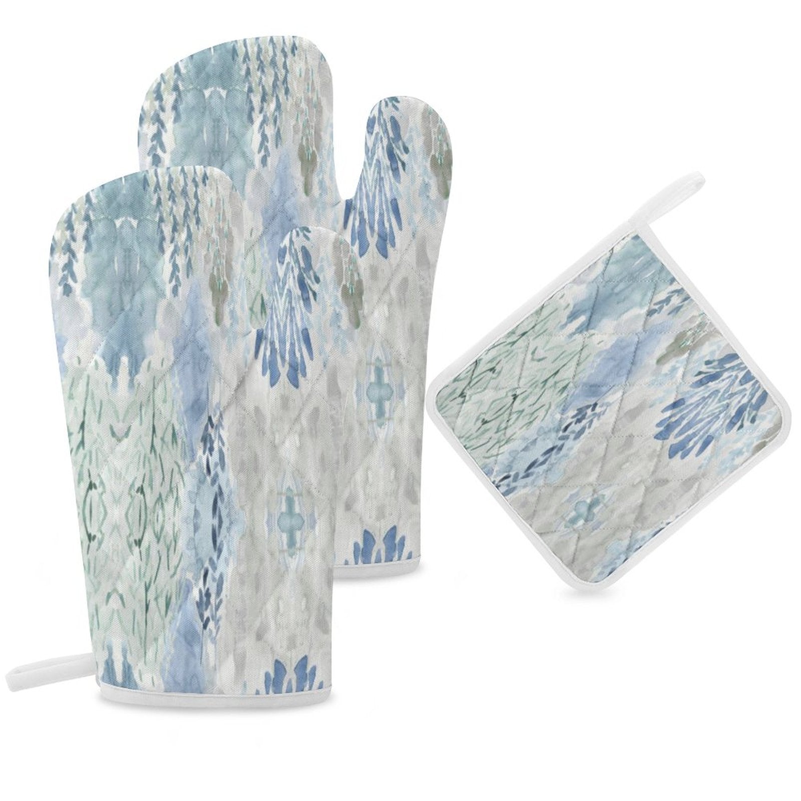 Oven Mitt & Pad Set of 3 - Blue Cava