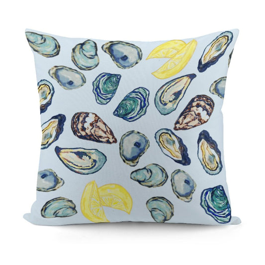 Oysters and Lemon Pillow Cover - Blue Cava